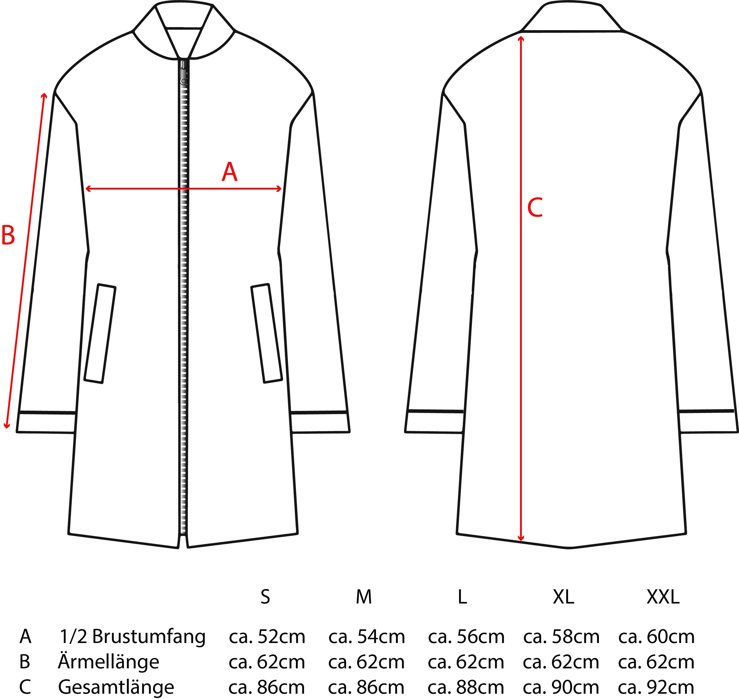 Thumbnail - Zwillingsherz Kurzmantel ""Sunday Breakfast"" große Stickerei hinten, Reißverschluss und Taschen