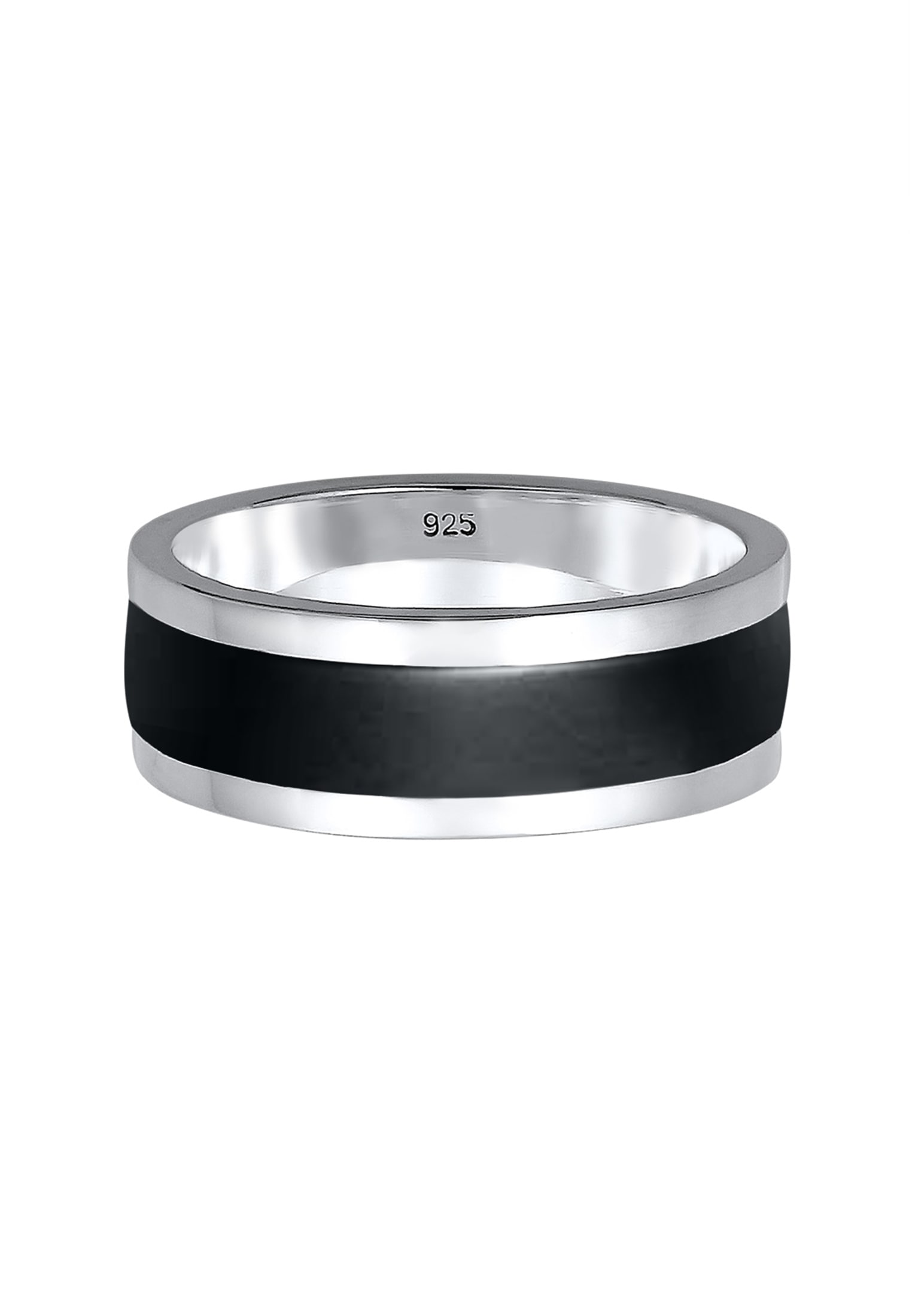 Kuzzoi Silberring »Herren Bandring Emaille Casual 925 Silber«