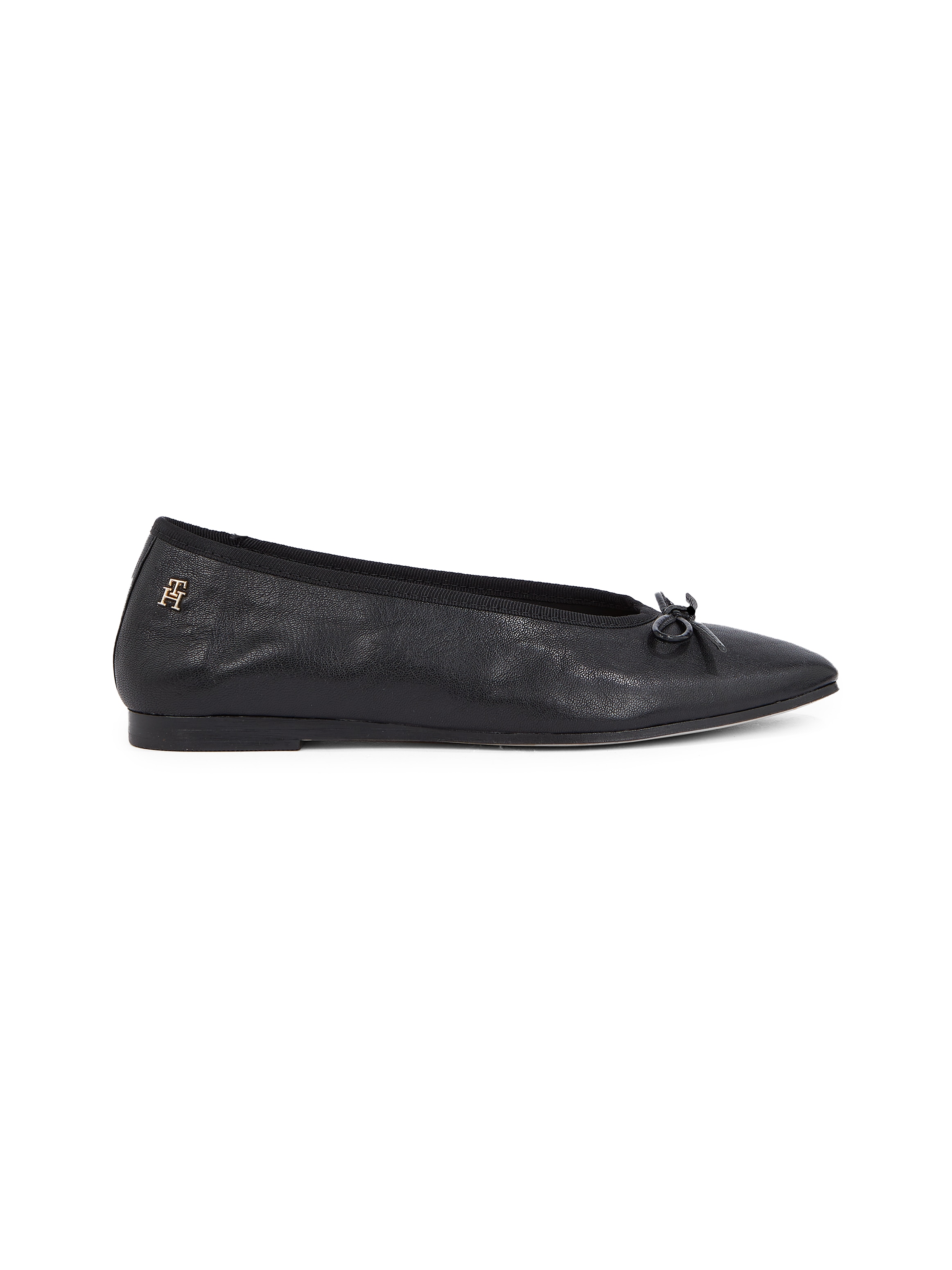 Tommy Hilfiger Ballerina »SOFT LEATHER BALLERINA BOW«, Businessschuh, Flats, Slipper, Schlupfschuh in schmaler Form