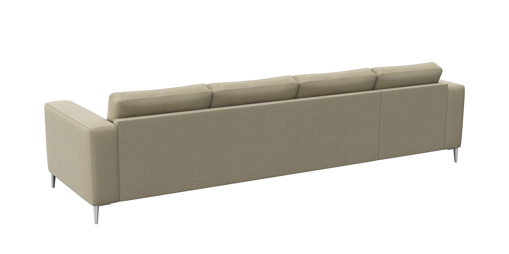 FLEXLUX Ecksofa »Fiore, super Sitzkomfort durch Kaltschaum im Sitz, L-Form« breite Armlehnen, Füße Alu