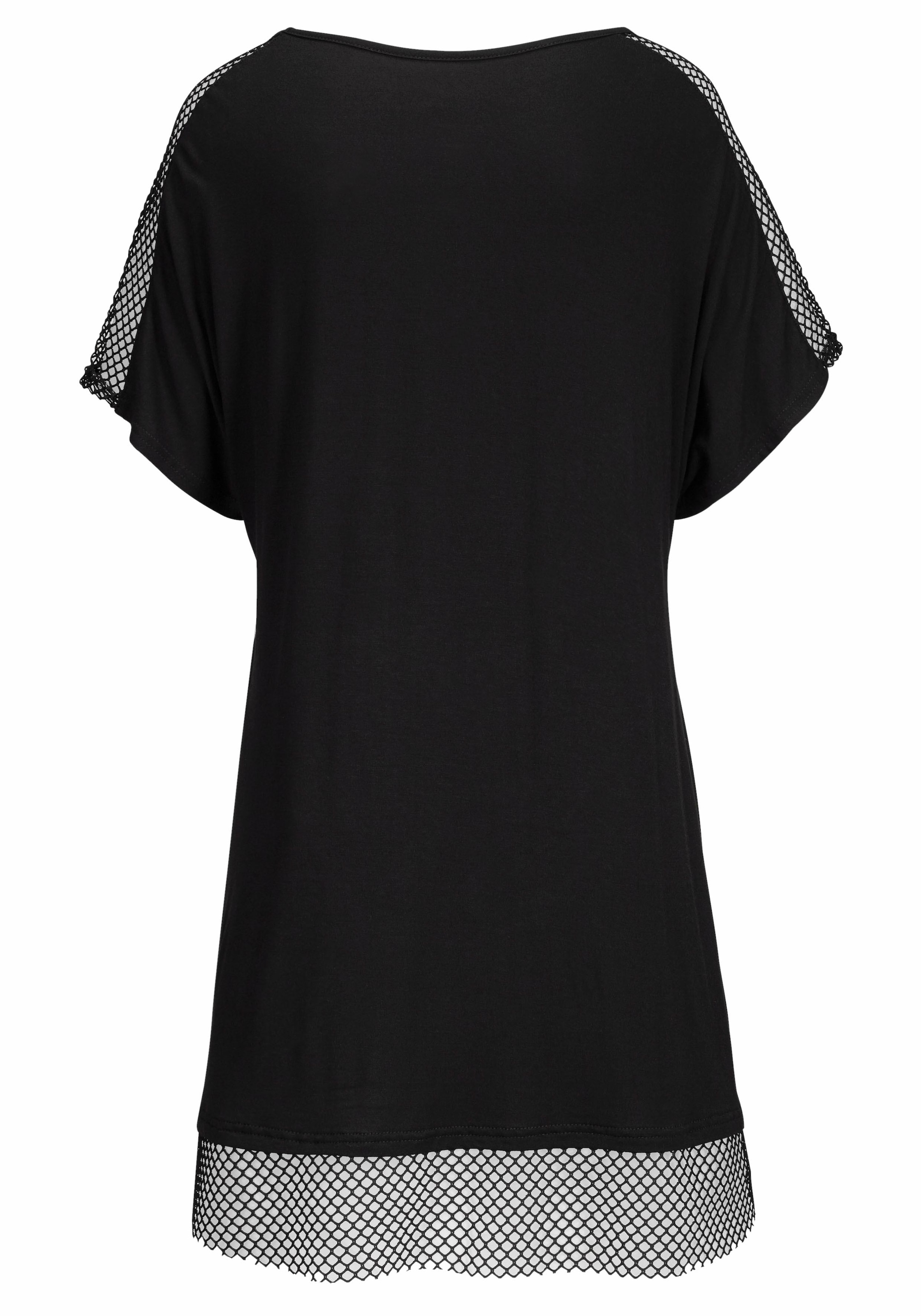 Longshirt, lockere | mit Shirtkleid, BAUR Passform Mesheinsätzen, Strandkleid, für s.Oliver kaufen