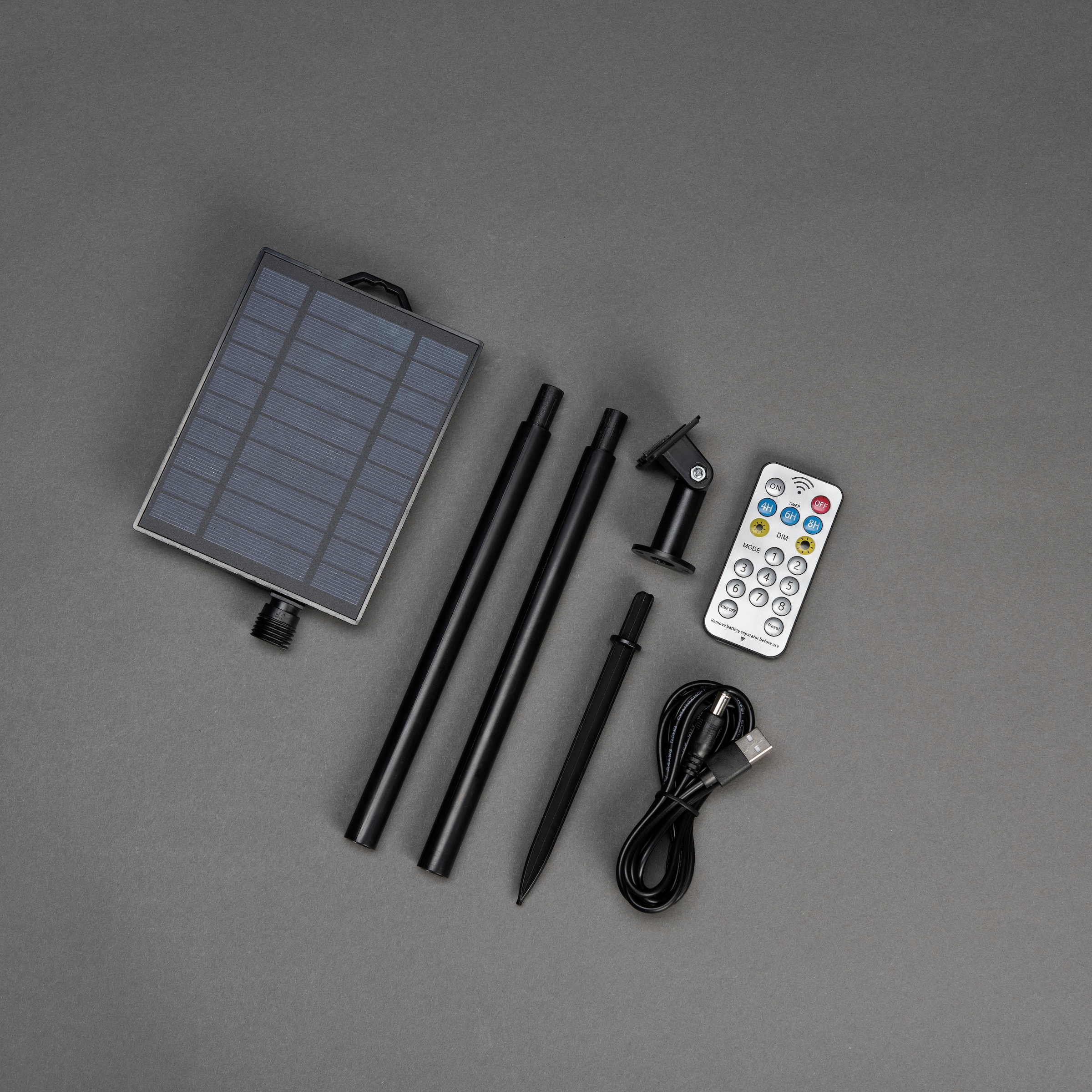 KONSTSMIDE LED-Lichterkette »LED Solar 200 aufladbar Dioden, 200 Dimmbar, 8 USB bernsteinfarbene Timer«, BAUR Solarbox Lichtfunktionen, | gefrostet, Lichterkette, St.-flammig, Fernbedienbar über