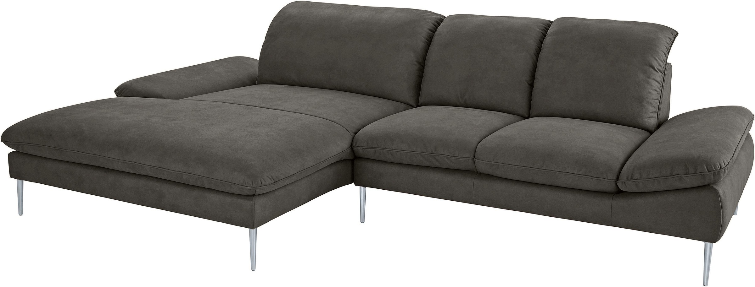 W.SCHILLIG Ecksofa »enjoy&MORE, Designsofa, elegant und bequem, L-Form«, mit Sitztiefenverstellung, Füße silber matt, Breite 310 cm