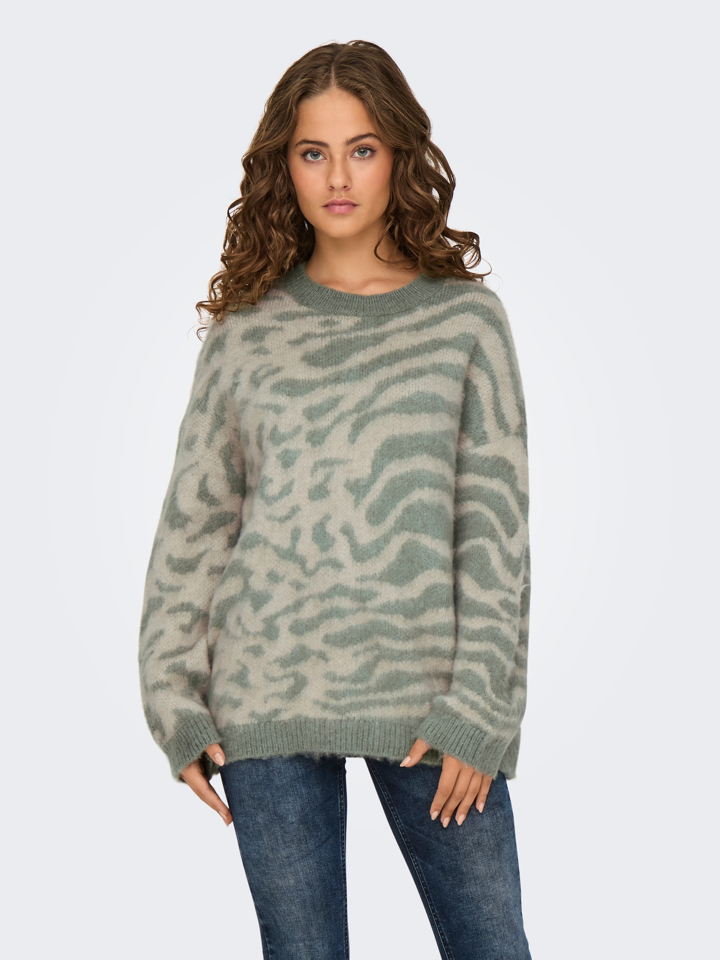 ONLY Rundhalspullover "ONLWILD LS JQ LONG O-NECK CC KNT" günstig online kaufen