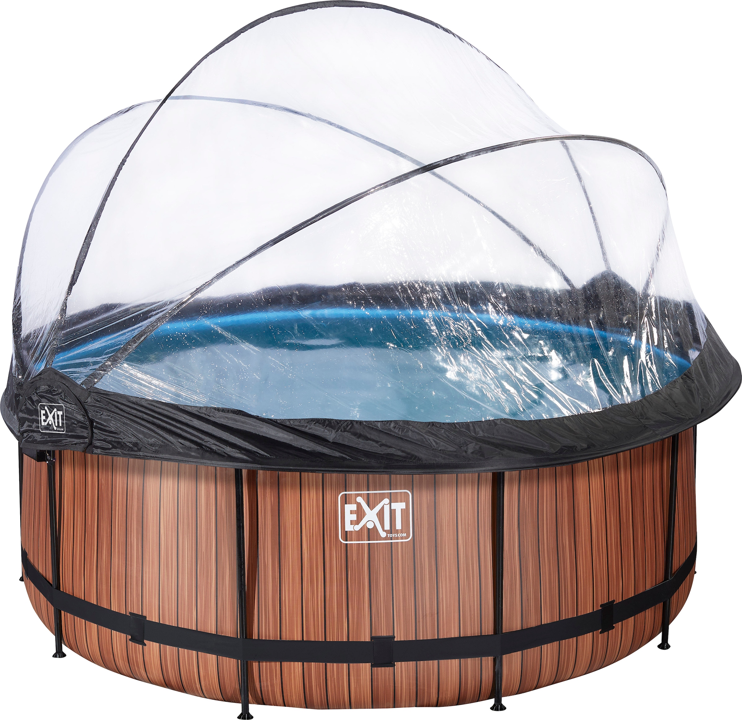 EXIT Framepool »inkl. multifunktionaler Abdeckung und Wärmepumpe«, (Set, 5 tlg.), ØxH: 360x122 cm, mit Sandfilteranlage, Wärmepumpe, Sicherheitsleiter