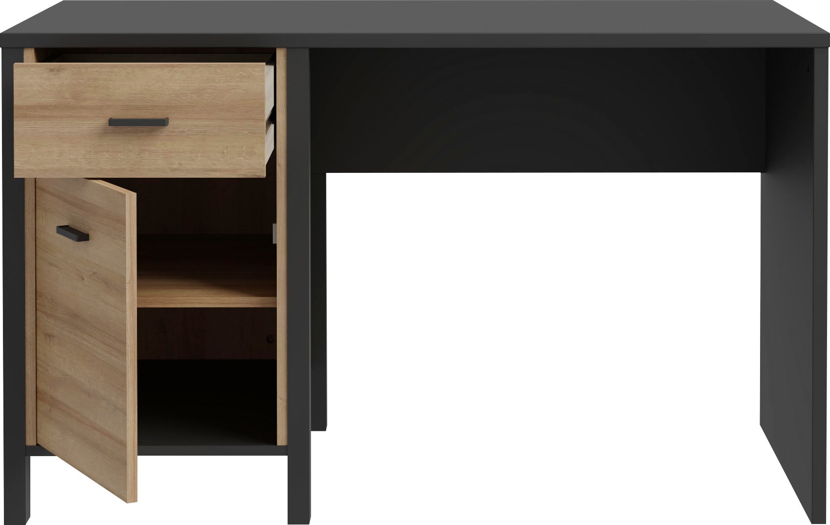 FORTE Schreibtisch »High Rock«, mit Tür & Schublade, Industrial-Look, Knieblende, Breite 120 cm