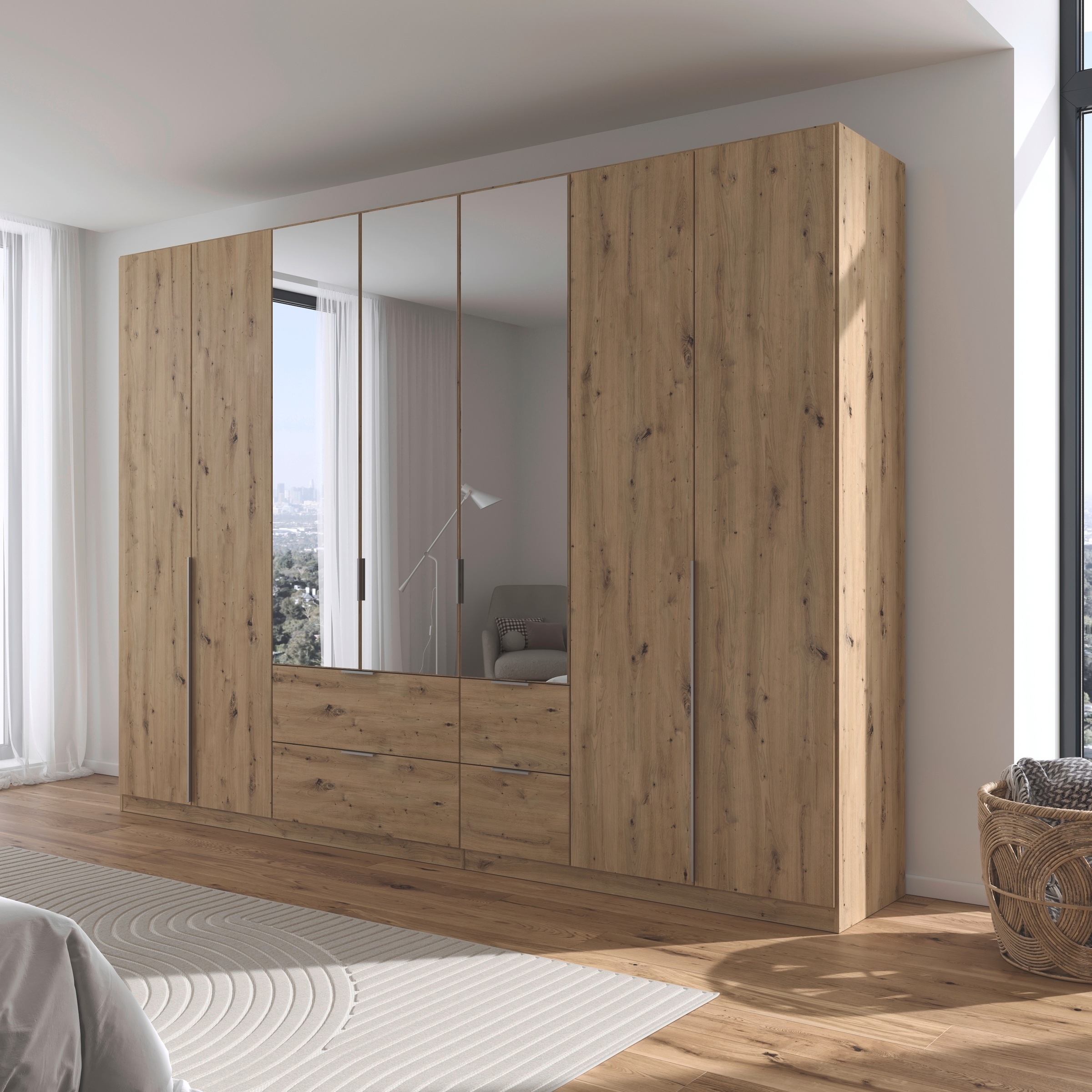 OTTO home Drehtürenschrank "Kleiderschrank Schrank Garderobe AGORDO mit Dek günstig online kaufen