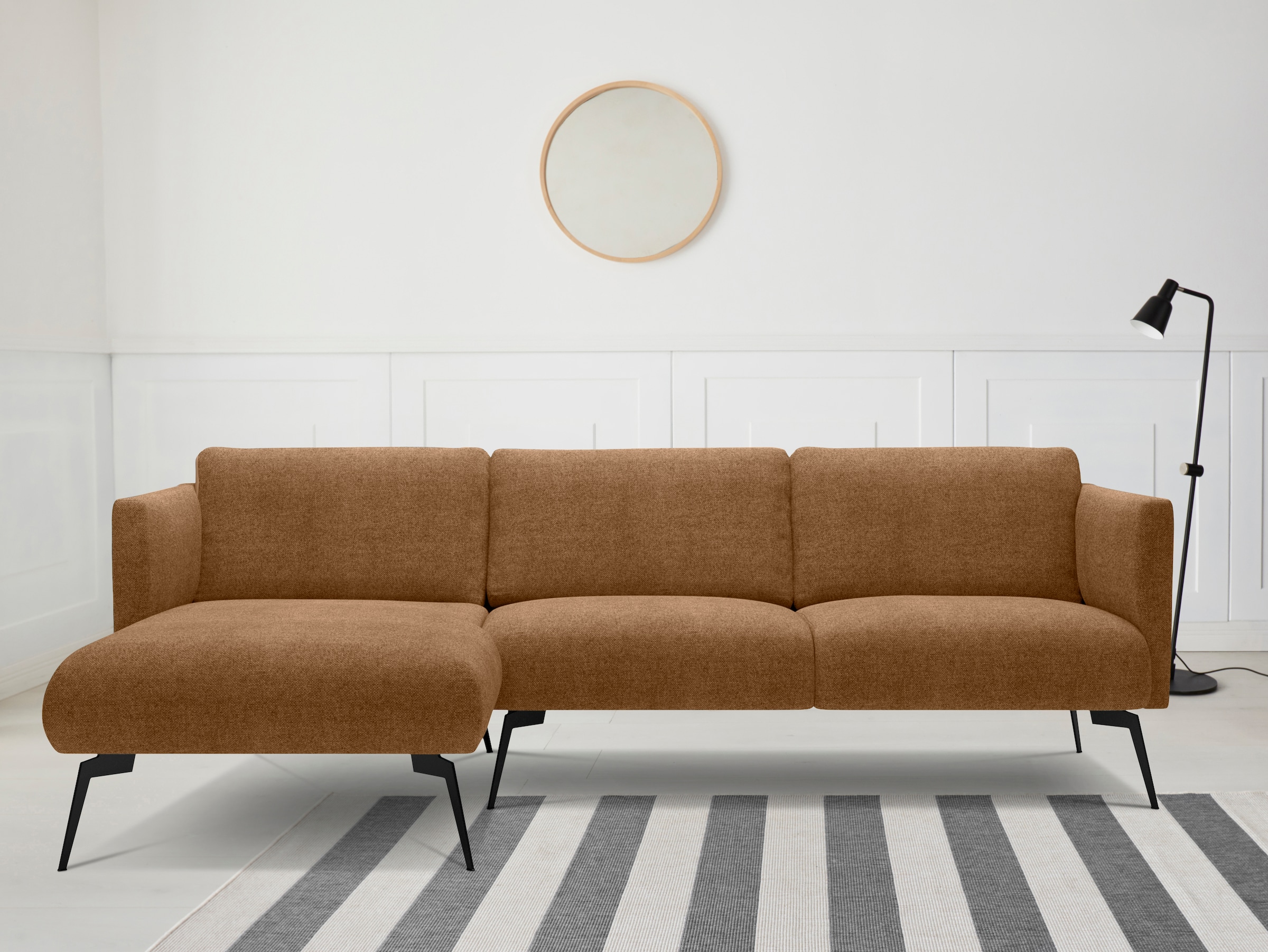 andas Ecksofa Horna, L-Form, mit schwarzen Metallbeinen günstig online kaufen