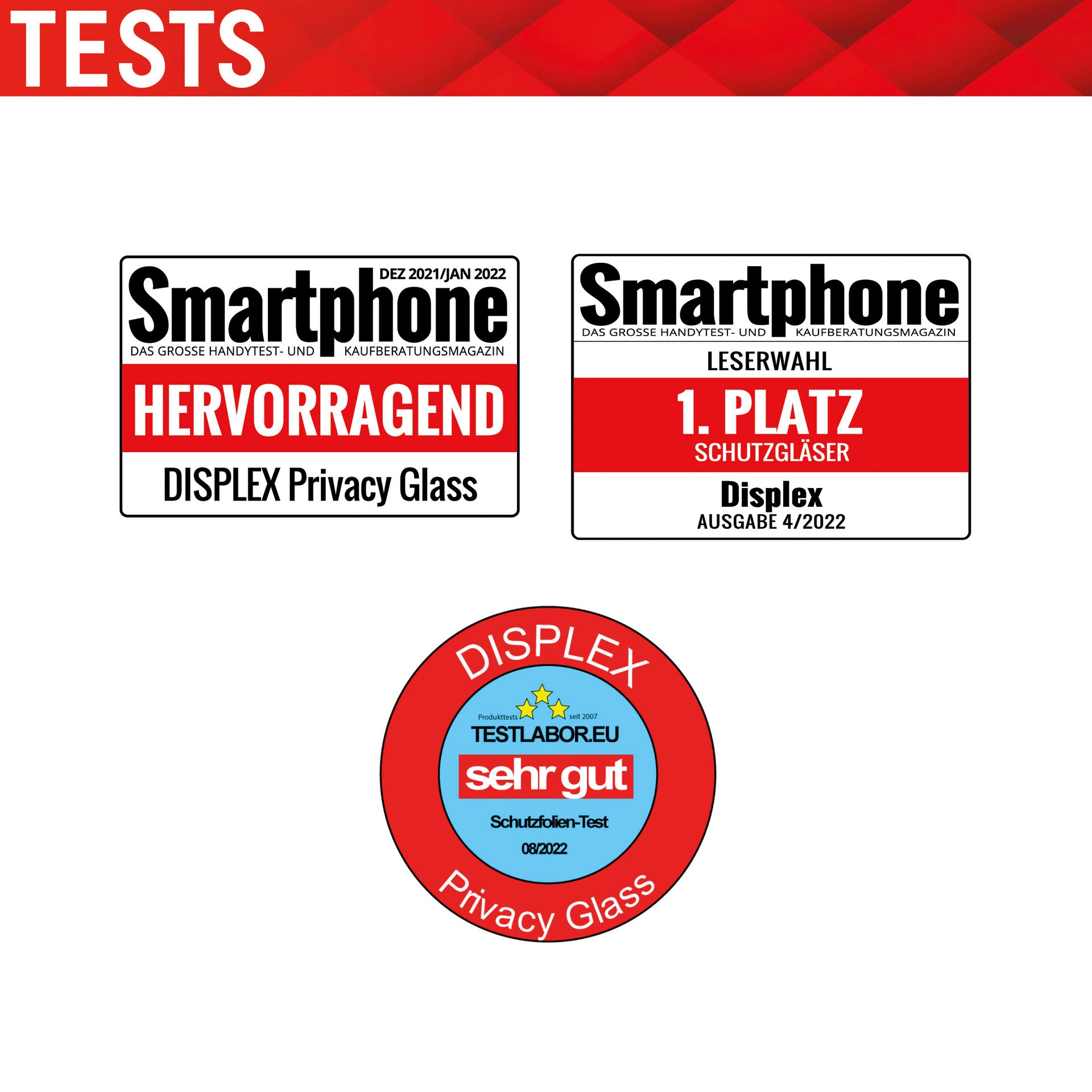 Displex Displayschutzglas »Privacy Glass FC - iPhone 14 Pro«, Blickschutz Displayschutzfolie Displayschutz kratzer-resistent 10H