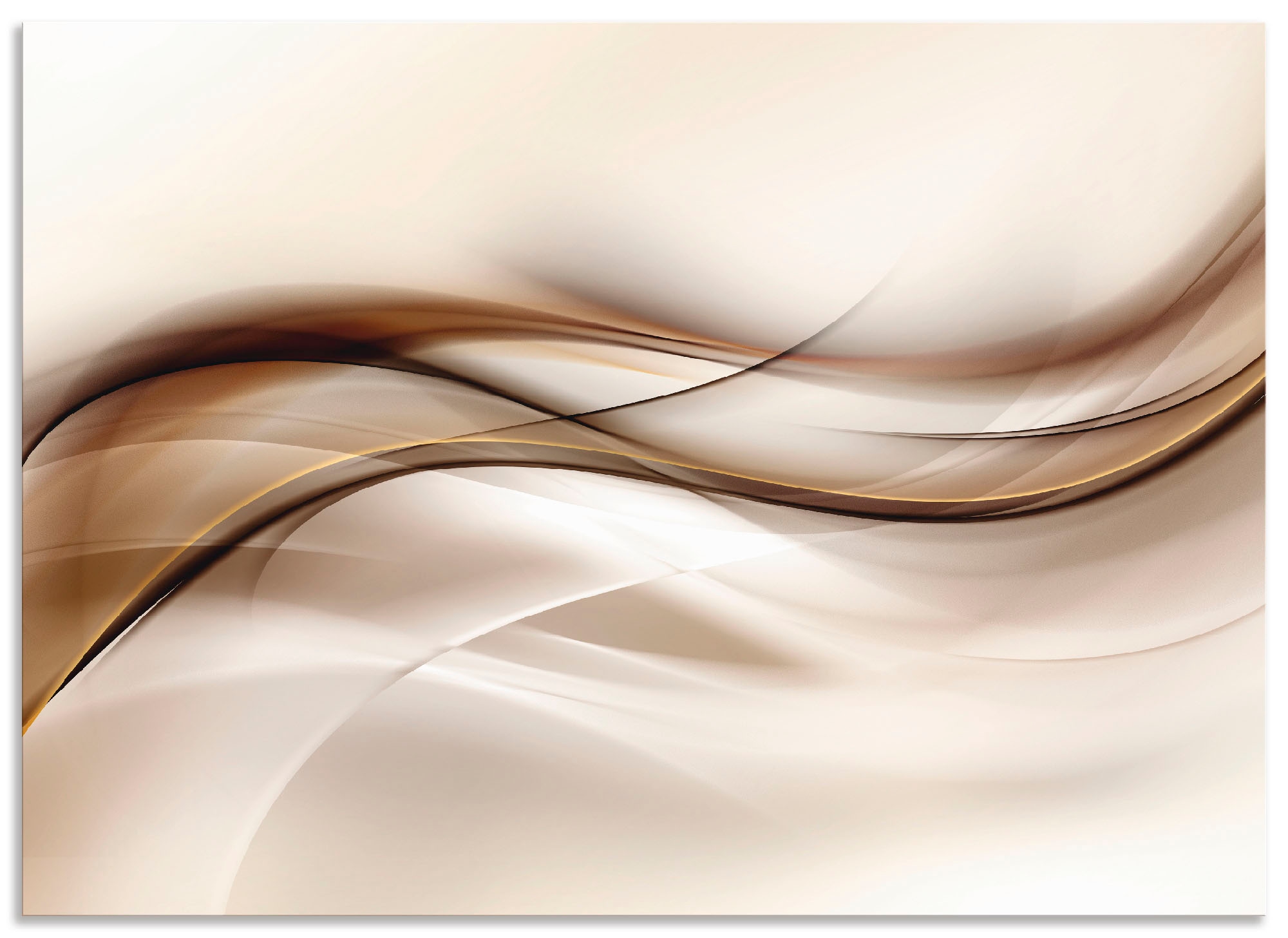 Küchenrückwand ARTLAND, B:70cm H:50cm, braun, Aluminium, Spritzschutzwände, "Braune abstrakte Welle", Alu Spritzschutz mit Klebeband, einfache Montage