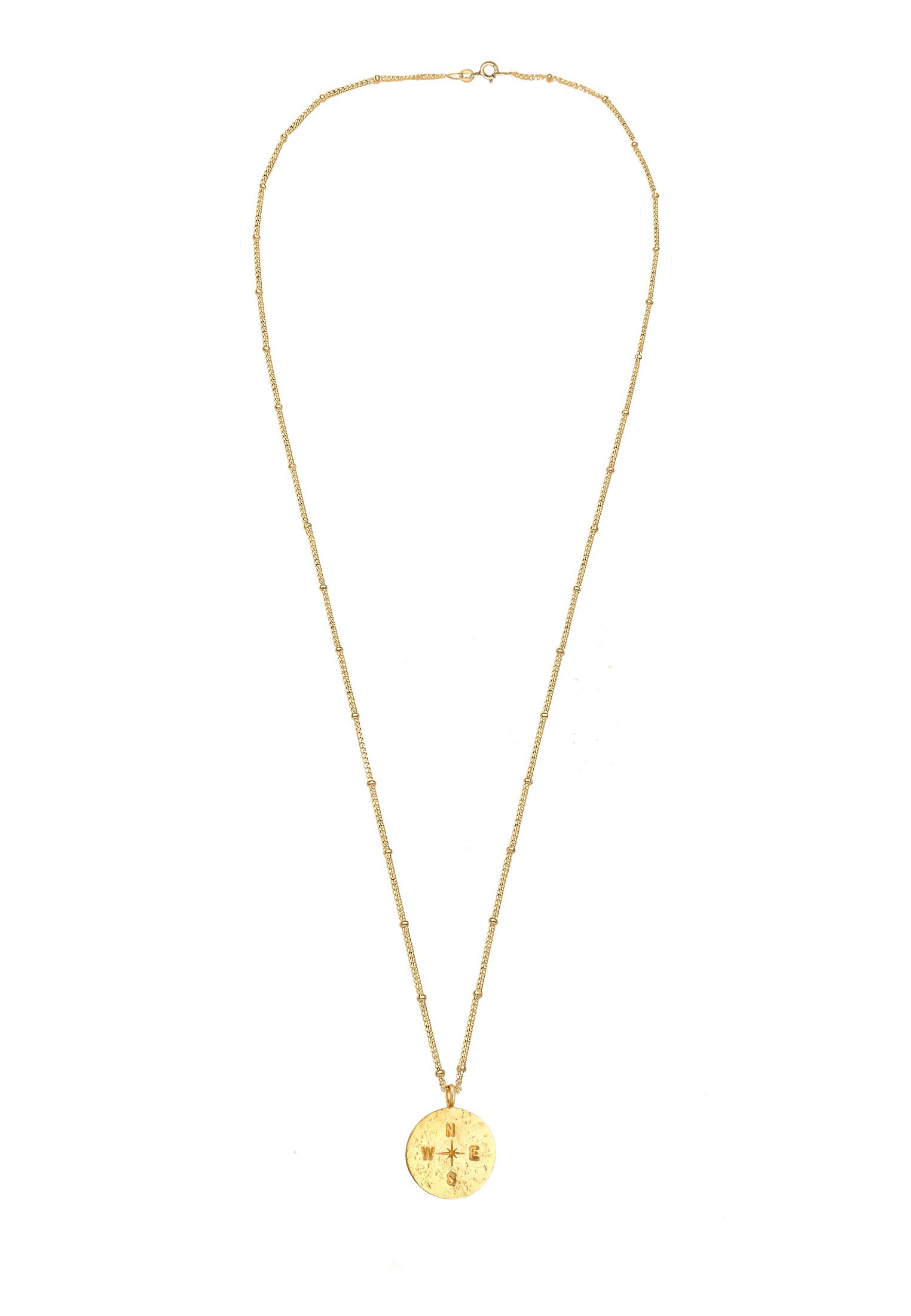 Elli Kette mit Anhänger »Kompass Plättchen Vintage Antik 925 Silber«