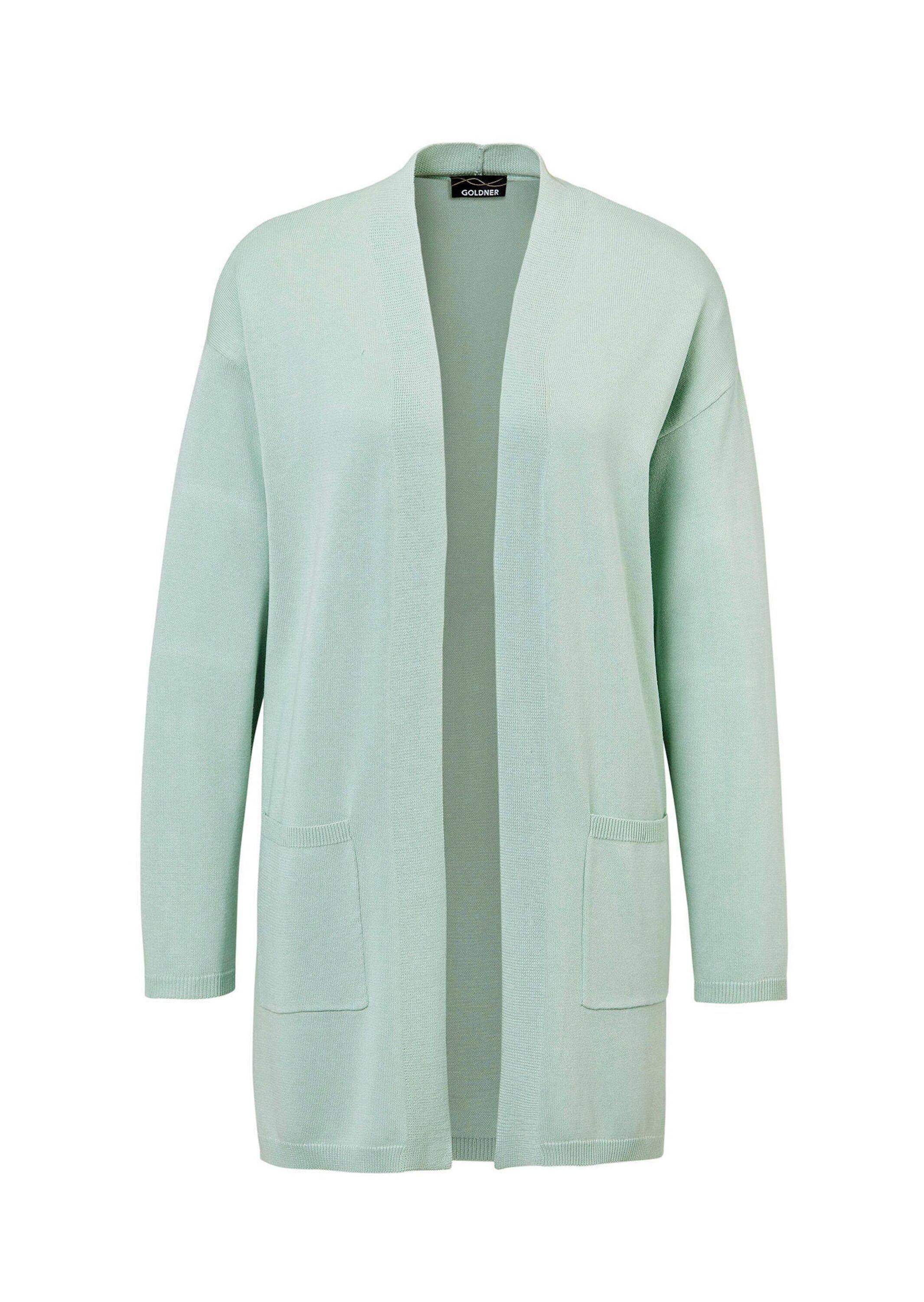 GOLDNER Strickjacke "Kurzgröße Longstrickjacke mit aufgesetzten Taschen" günstig online kaufen