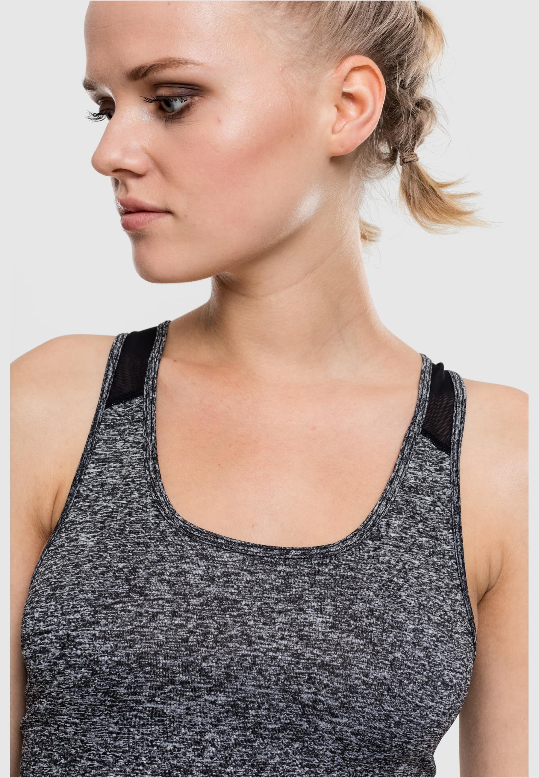 URBAN CLASSICS Muskelshirt »Urban Classics Damen Ladies Active Melange Trainings Top«, (1 tlg.)