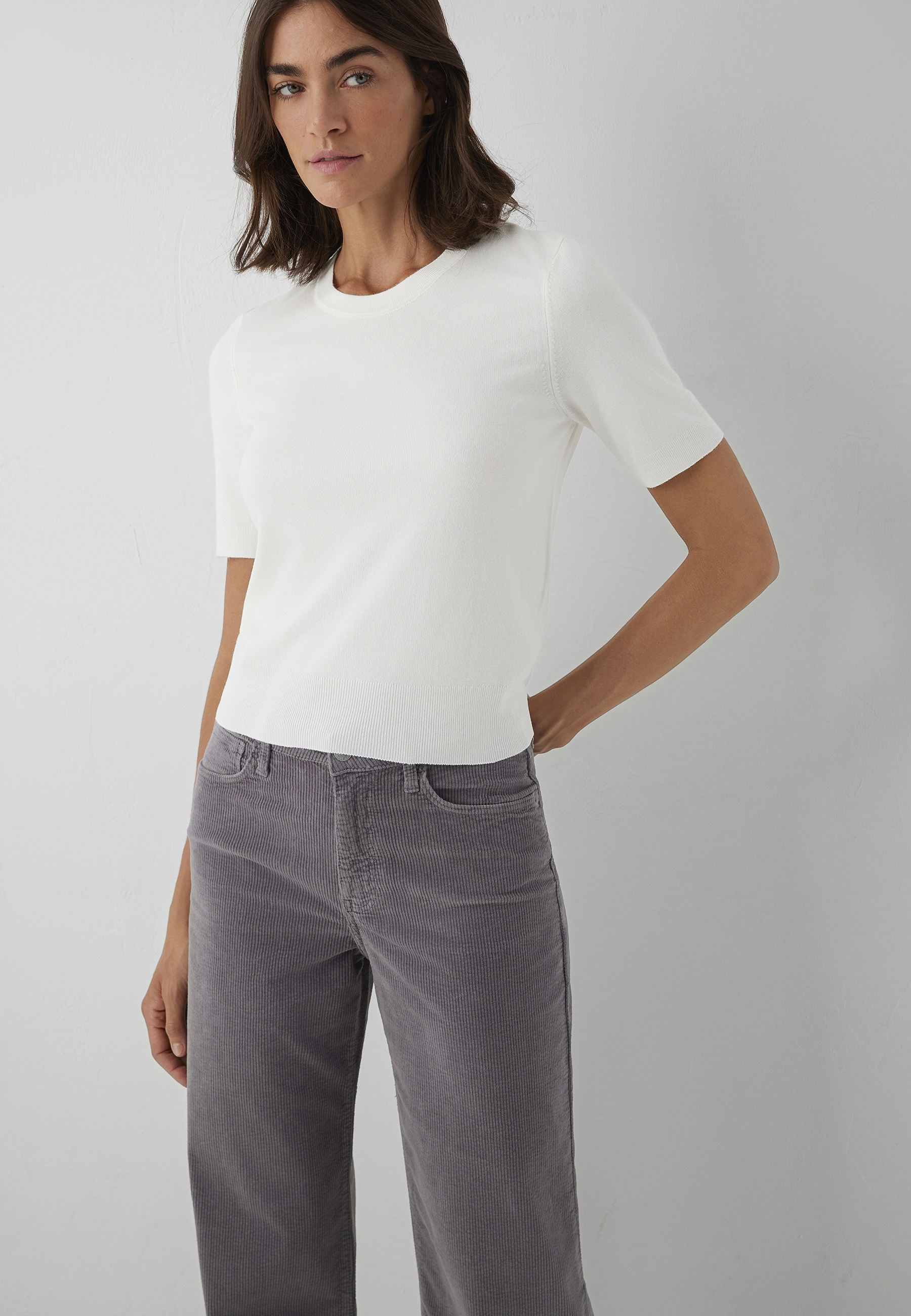Mavi Rundhalspullover "SHORT SLEEVE TRICOT" Pullover Kurzarm