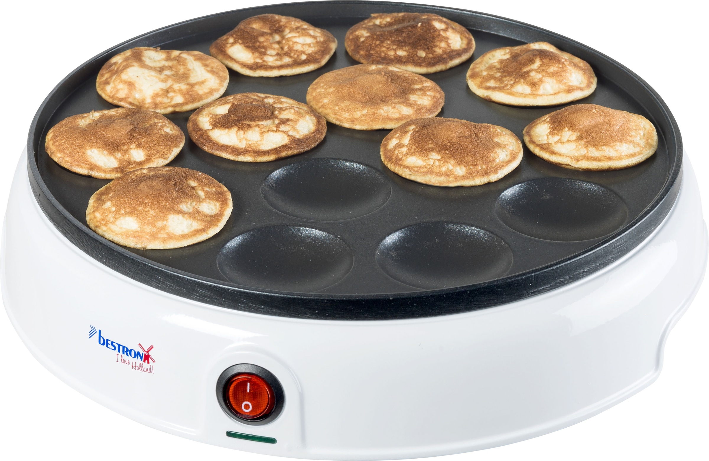 bestron Poffertjes-Maker »APFM700W Sweet Dreams«, 800 W, im Retro Design, Mini Pfannkuchen Automat, mit Antihaftbeschichtung