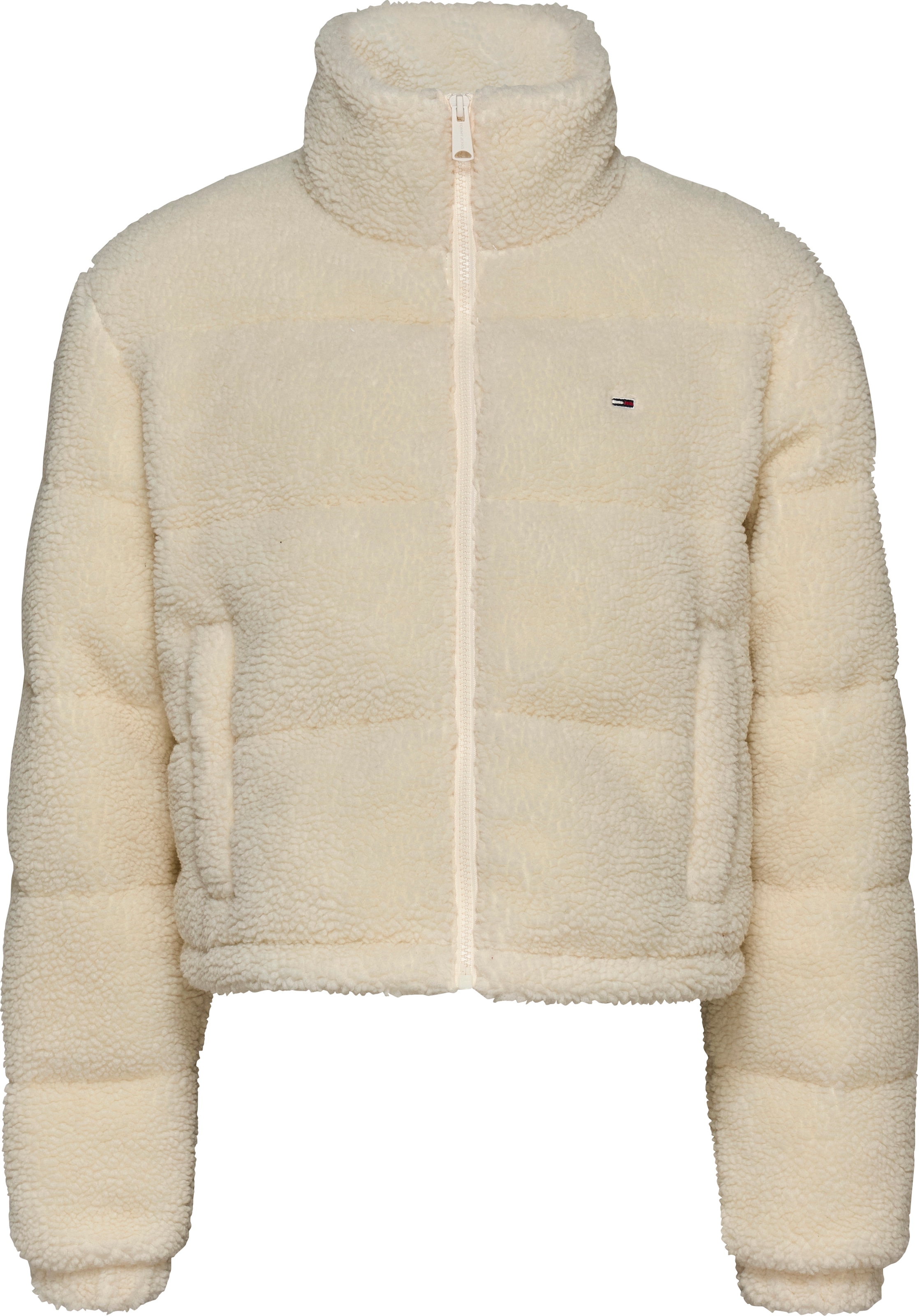 Tommy Jeans Kurzjacke "TJW CRP TEDDY ESSENTIAL PUFFER", in Cropped Form