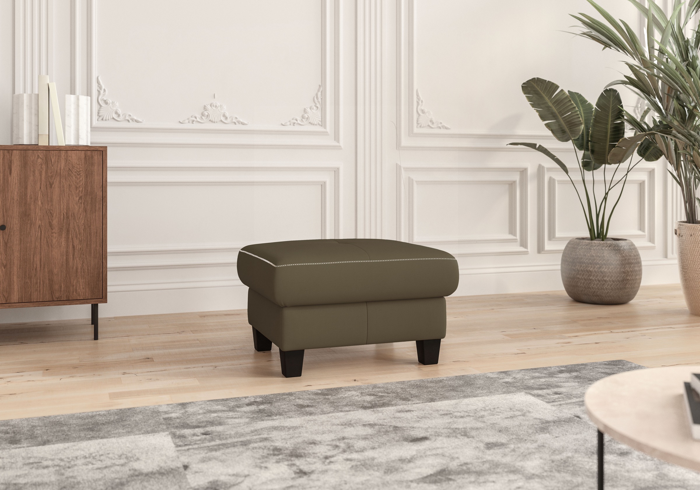 Places of Style Polsterhocker "Varese", mit Federkern, optional mit Staurau günstig online kaufen