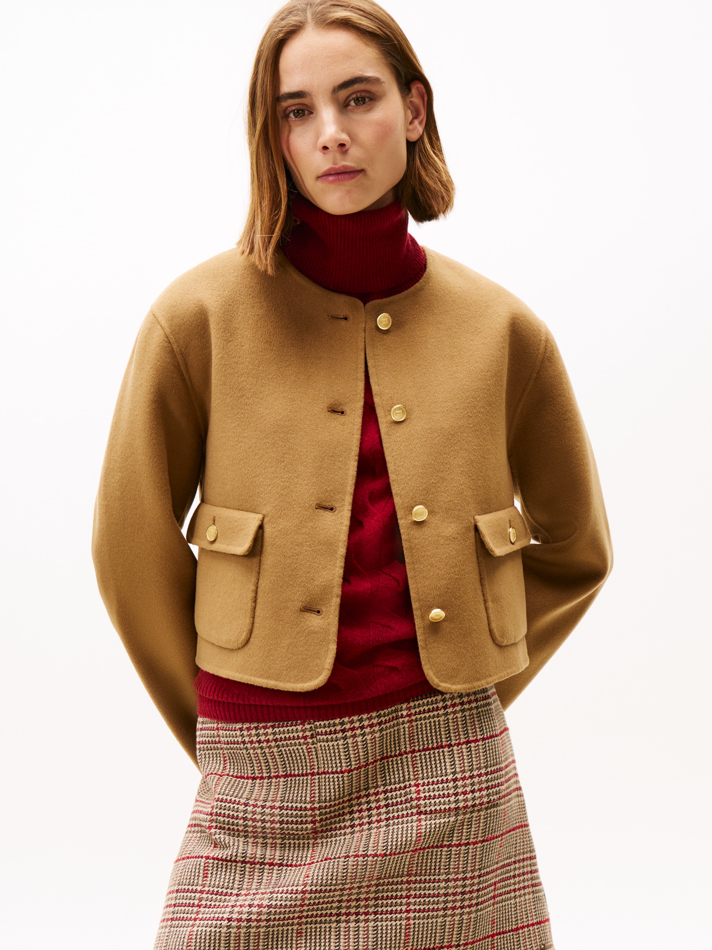 Tommy Hilfiger Kurzjacke "DF WOOL BLEND REG LADY JACKET", mit Wolle günstig online kaufen