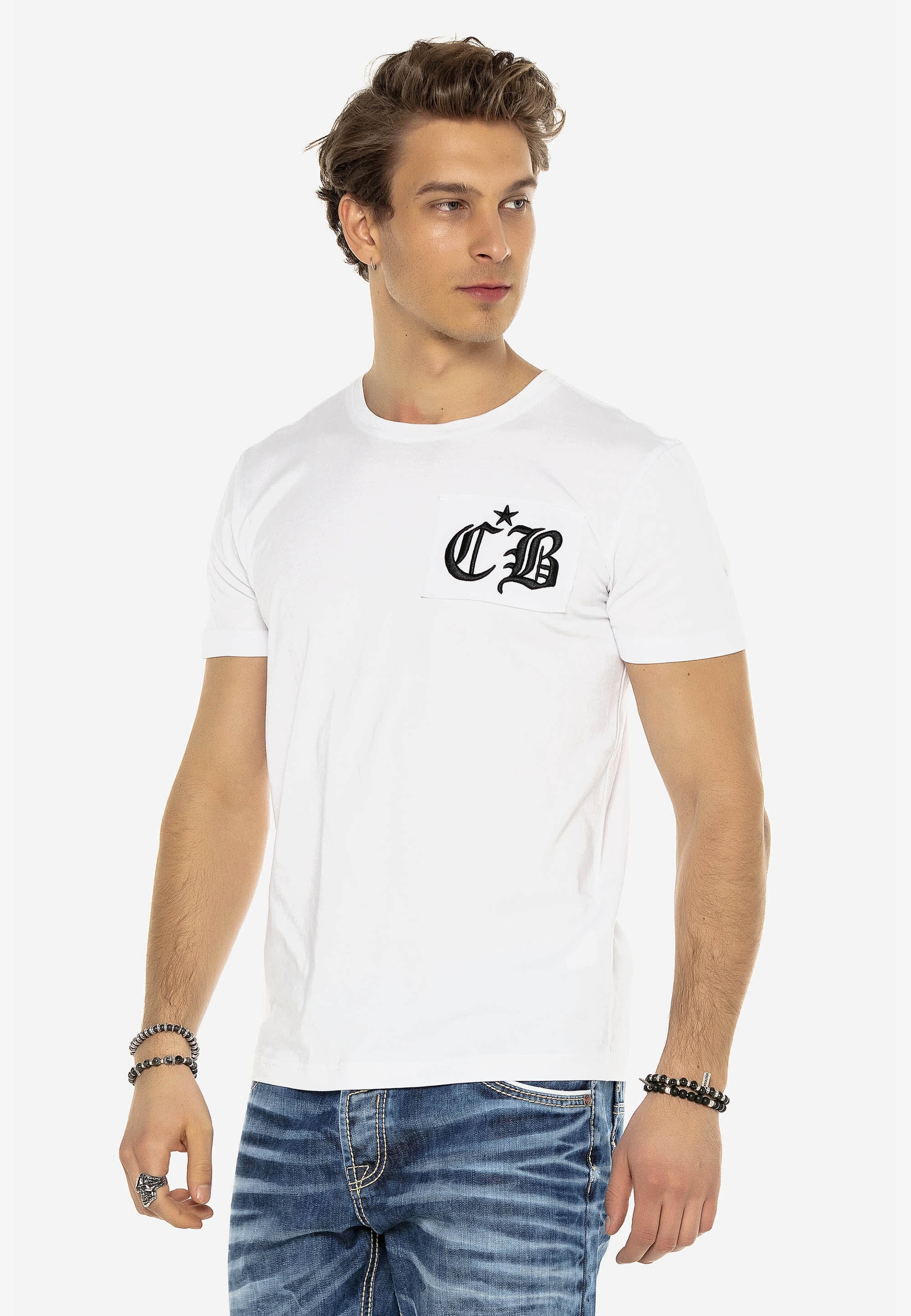Cipo & Baxx T-Shirt "Markenschriftzug", Cooles Motiv als Eyecatcher günstig online kaufen