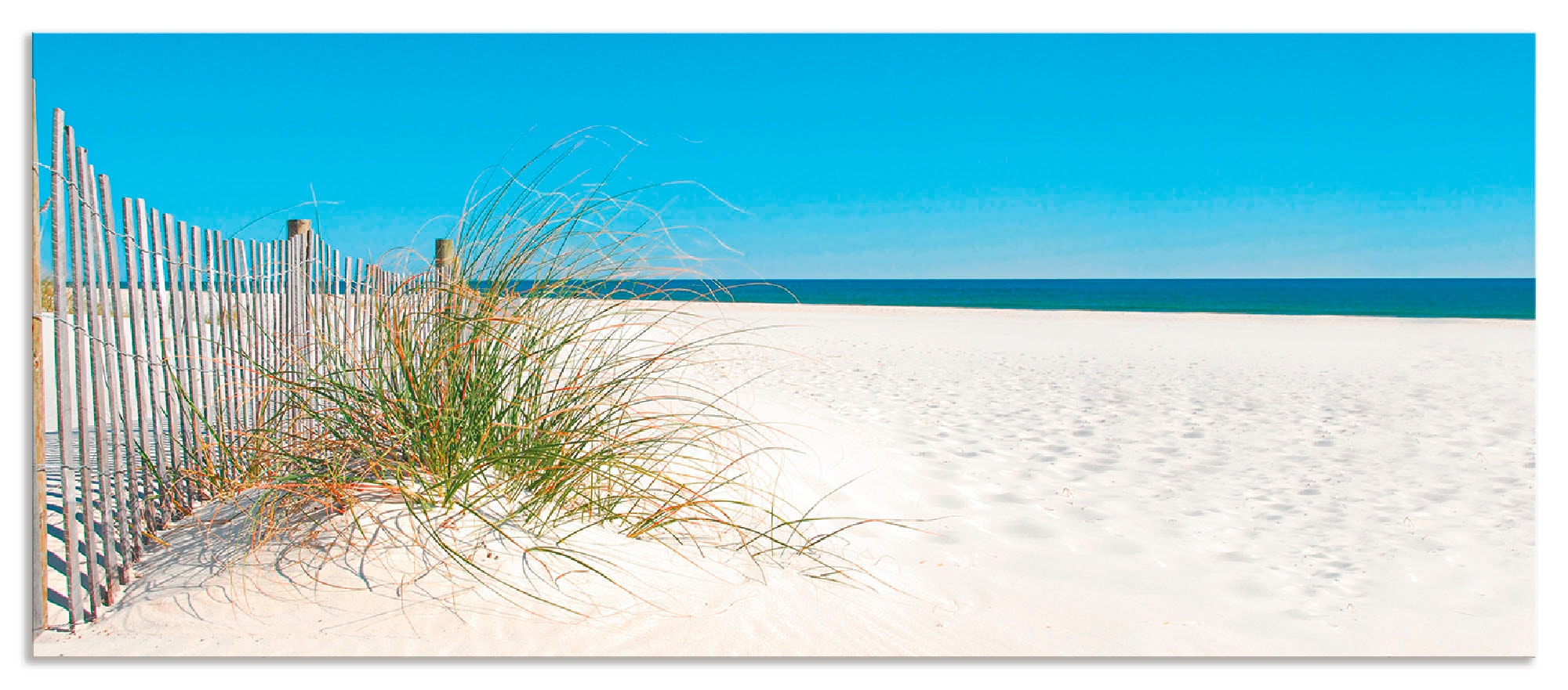 Artland Küchenrückwand »Schöne Sanddüne mit Gräsern und Zaun«, (1 tlg.), Alu Spritzschutz mit Klebeband, einfache Montage