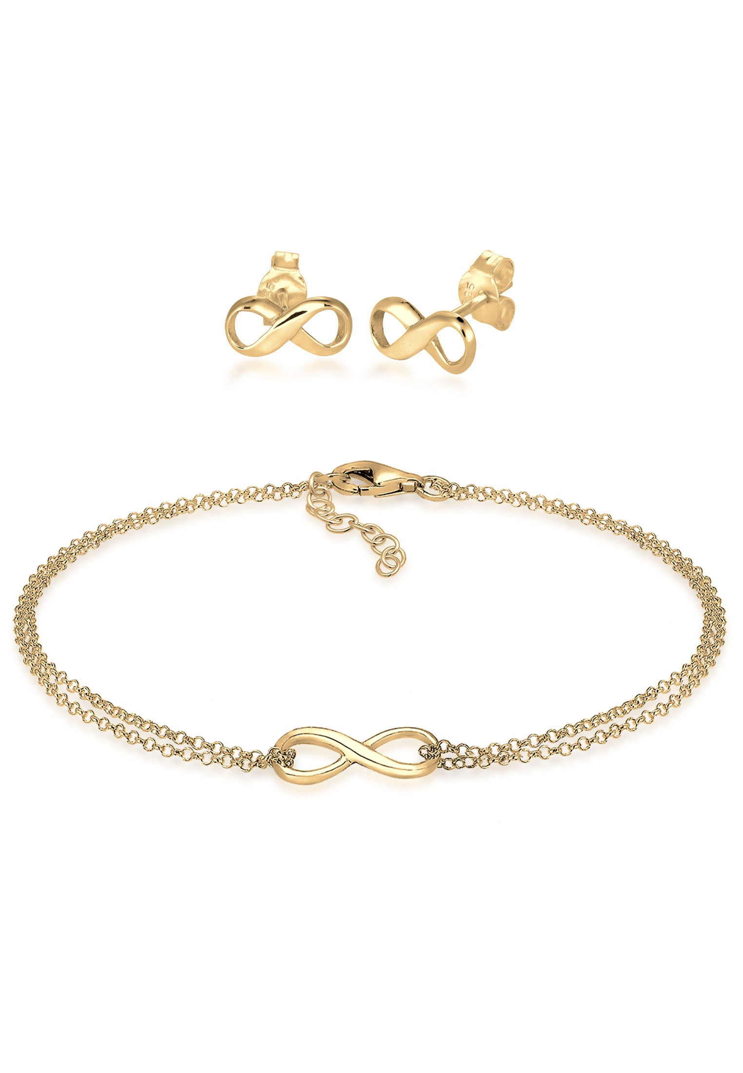 Schmuckset »Infinity Symbol Armband Ohrstecker Set 925 Silber«