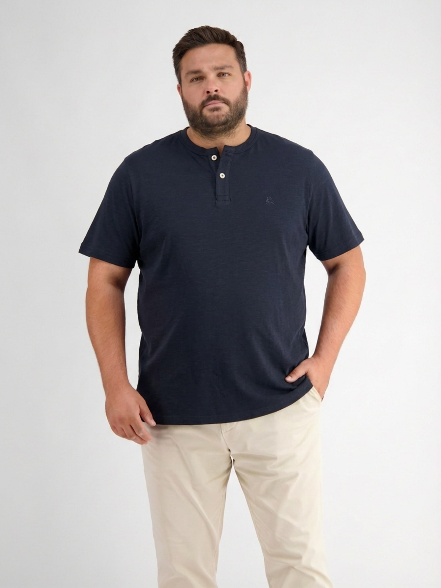 LERROS T-Shirt "T-Shirt mit Rundhalsausschnitt, grosse Größen" Herren T-Shirt Übergröße, 100% Baumwolle, Einfarbig, Kurzarm