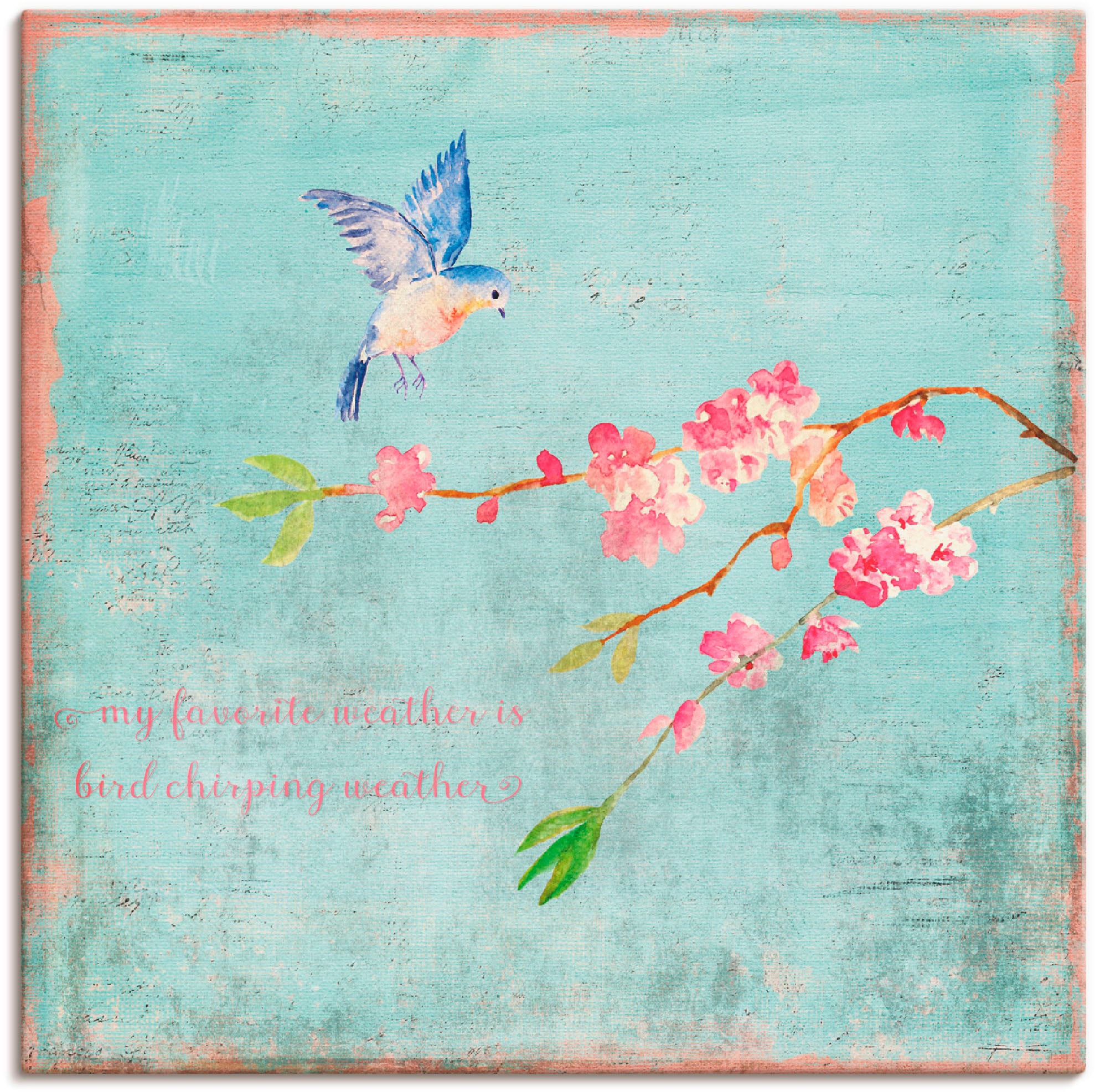 Artland Wandbild "Vogelgezwitscherwetter" Sprüche & Texte 1 Stk. tlg. als A günstig online kaufen