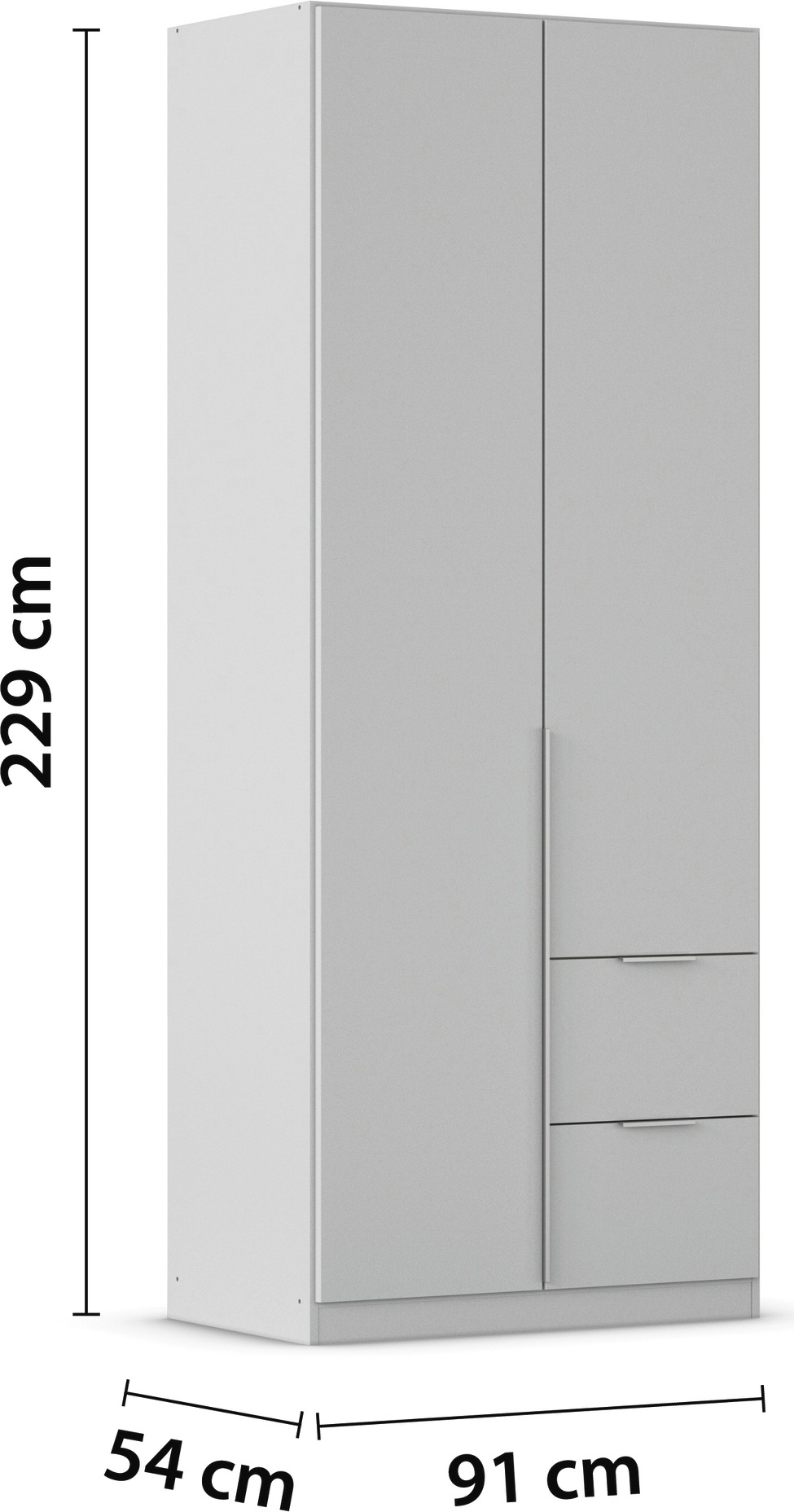 rauch Drehtürenschrank »Kleiderschrank Schrank Garderobe AGORDO mit Dekor- oder Hochglanzfront«, (in zwei Griff-Farben mit Dekor- oder Hochglanzfront), mit Außenschubkästen, in 6 Breiten und 2 Höhen MADE IN GERMANY