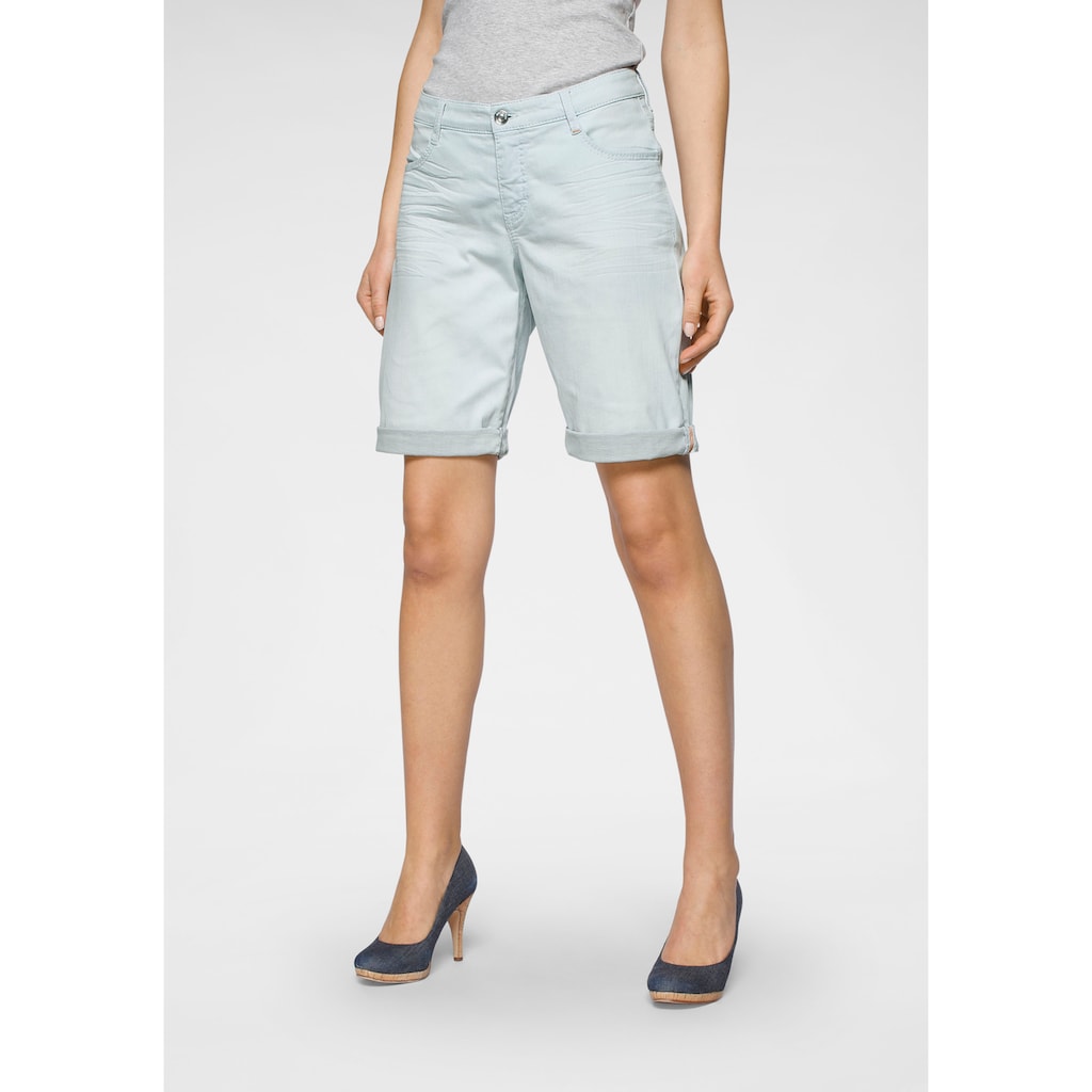 MAC Jeansbermudas »Shorty Summer Clean«, Shorts mit krempelbarem Saum