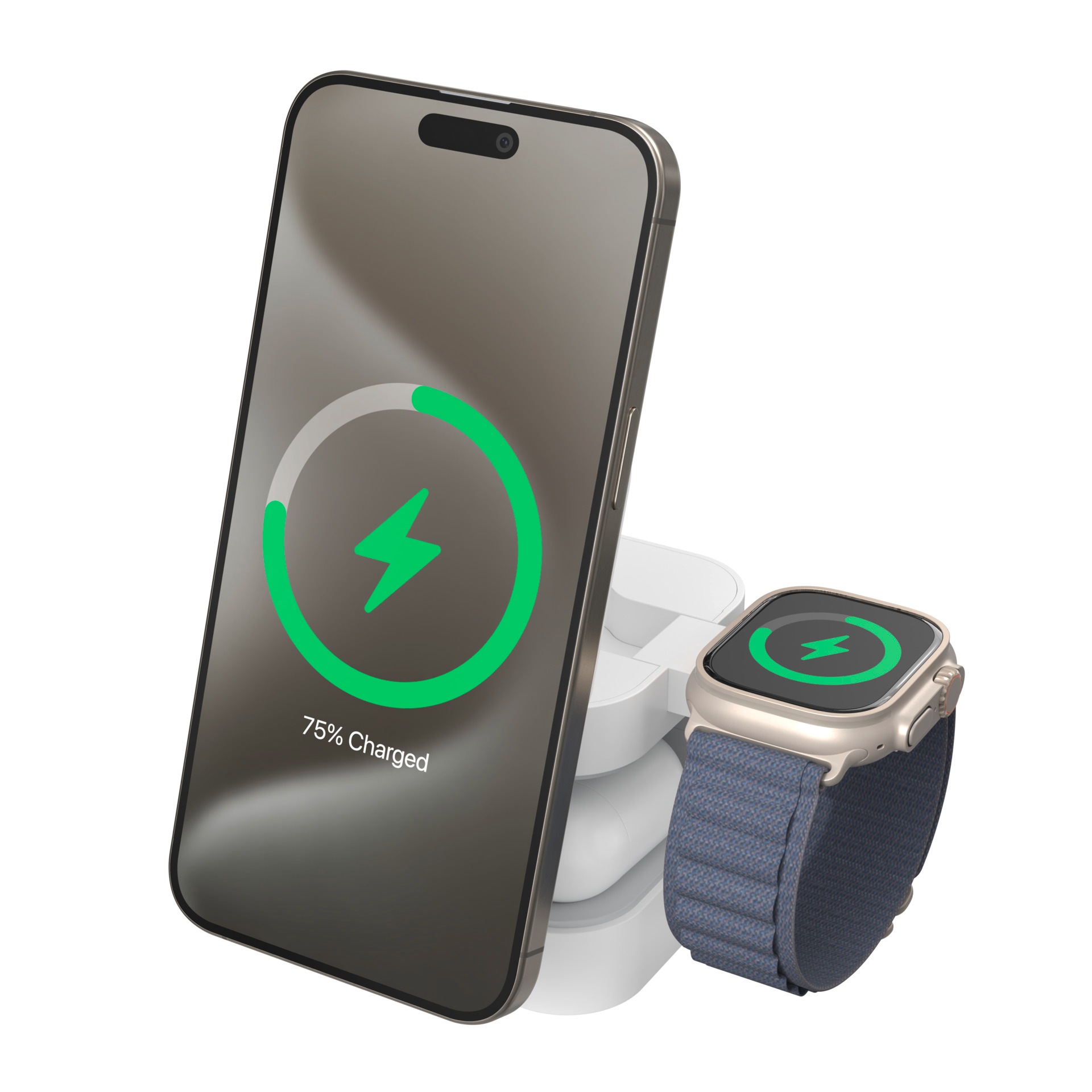 Targus Wireless Charger »Hyperjuice Qi2 3-in-1 Magnetic Charging Stand«