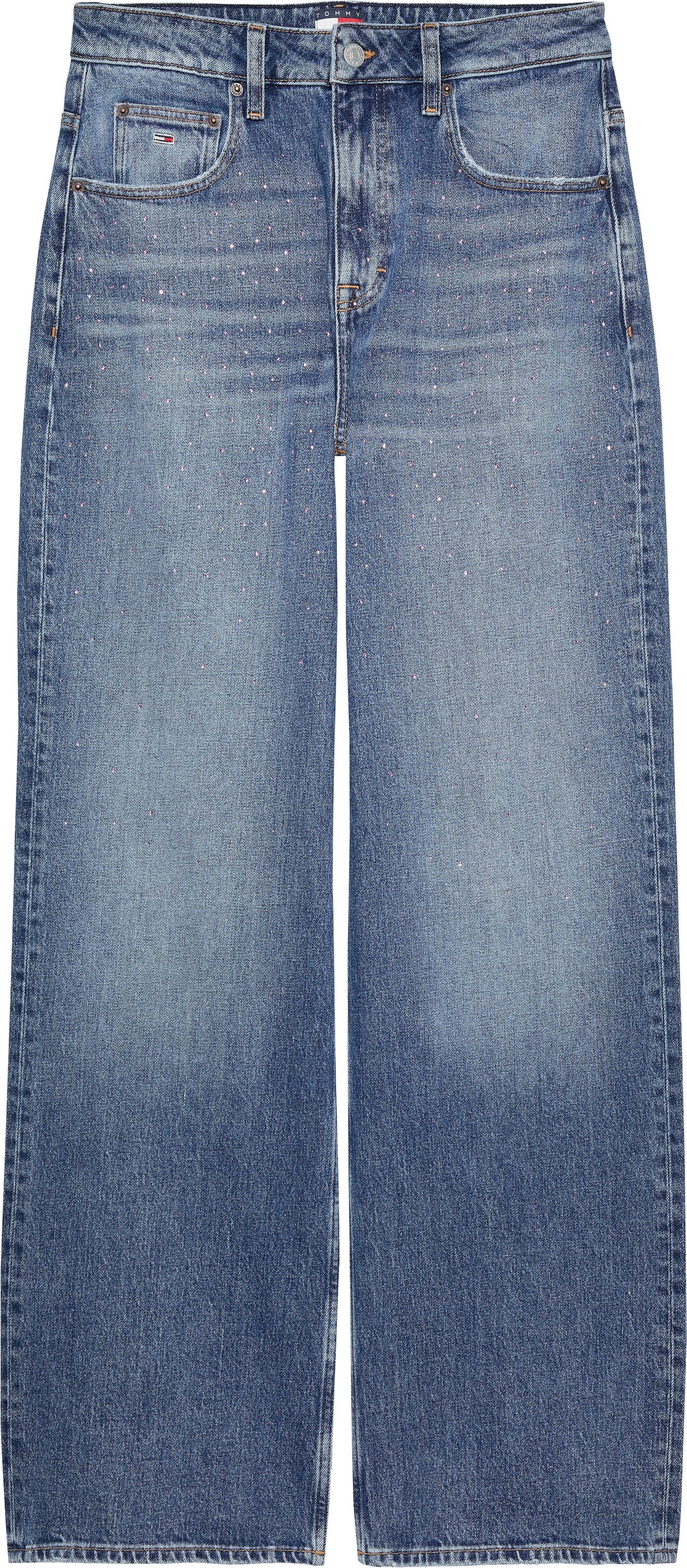 Tommy Jeans Straight-Jeans »Mia Mid Rise Relaxed Straight«, mit Strass-Steinen