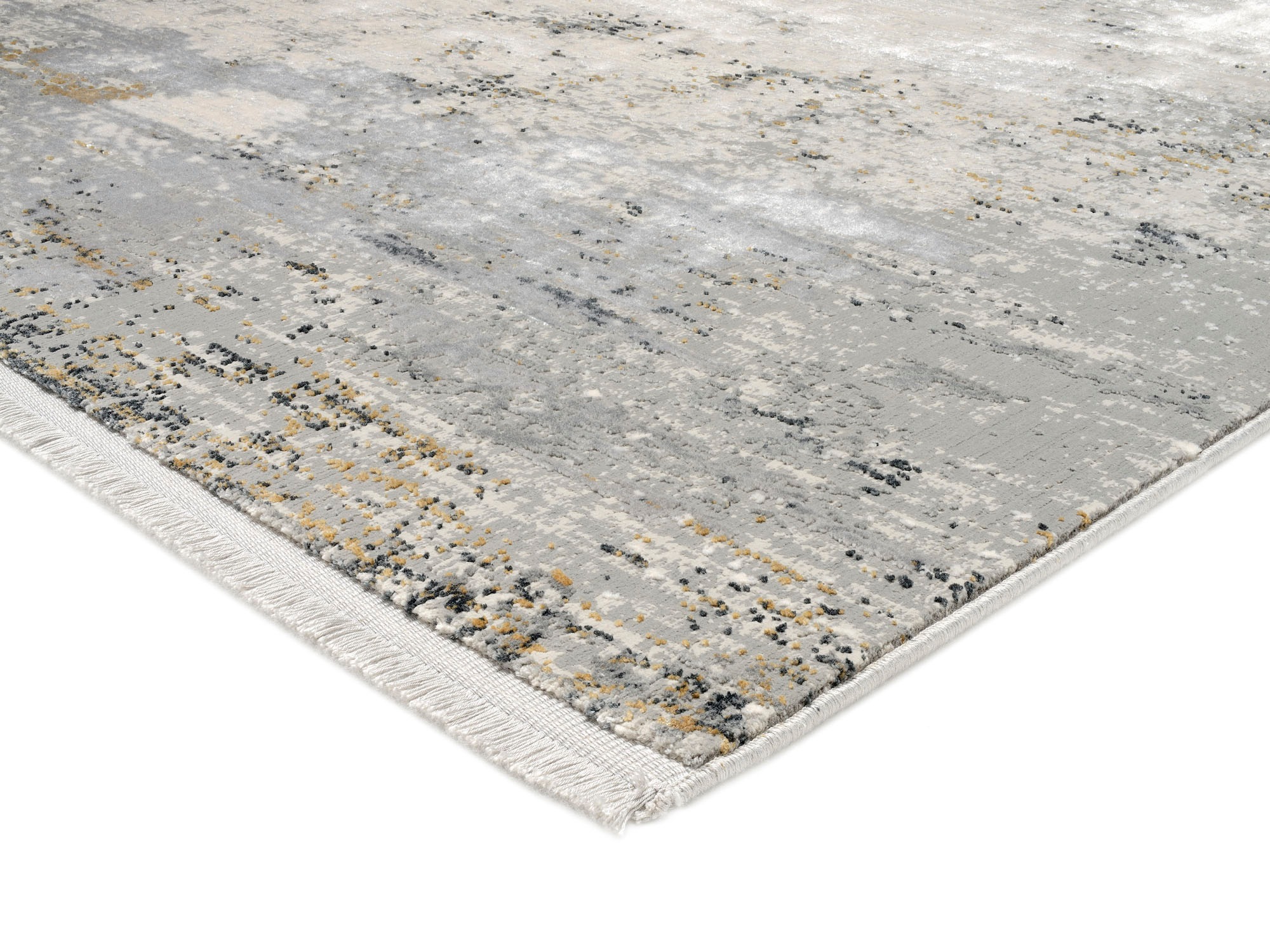 Teppich OCI DIE TEPPICHMARKE "ELEMENTS NAPALI", grau (grau, creme), B:80cm H:8mm L:150cm, Polyester, Viskose, Teppiche, Teppich, Kurzflor, dezenter Glanz, Viskose, Wohnzimmer 3