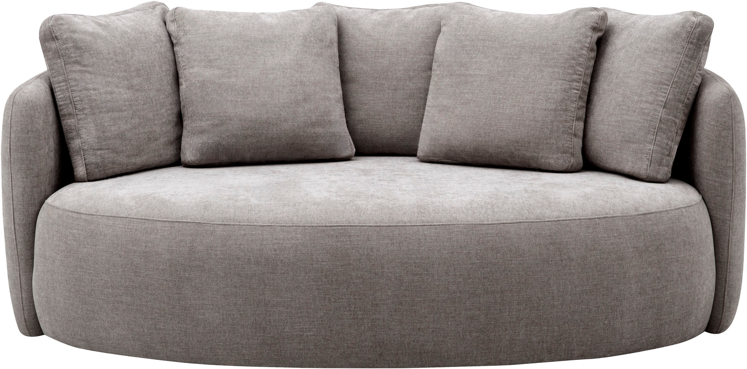 OTTO home 2,5-Sitzer »Kaarl, rundes Loungesofa, Sofa mit Kissen, perfekt gepolstert« Webstoff, in fünf Farben, zeitloses Design, inkl. 5 Rückenkissen