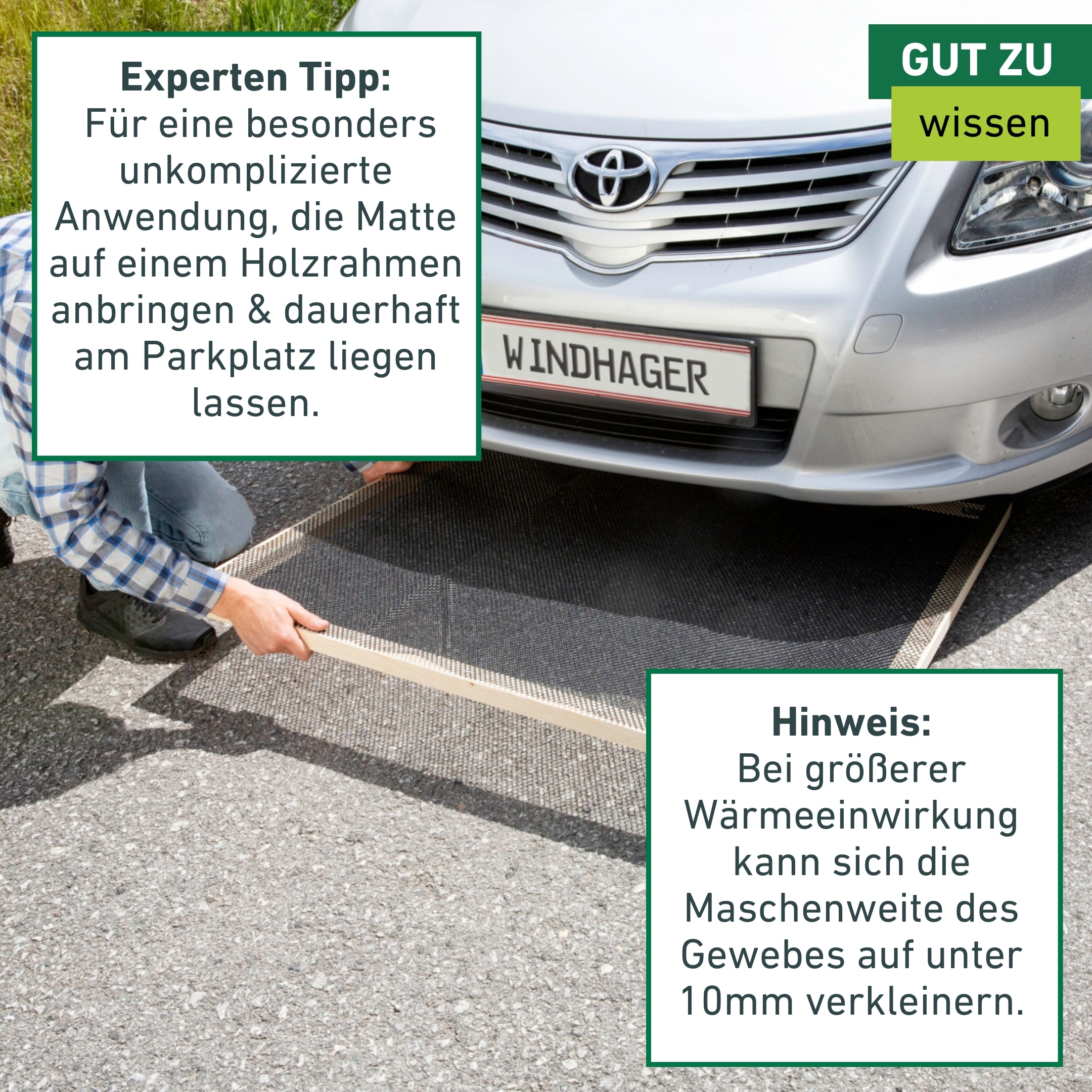 Windhager Marder-Schutzgitter »Marderschreck für Auto« Marder-Abwehr Bodenmatte aus HDPE, Marder meiden Gitter