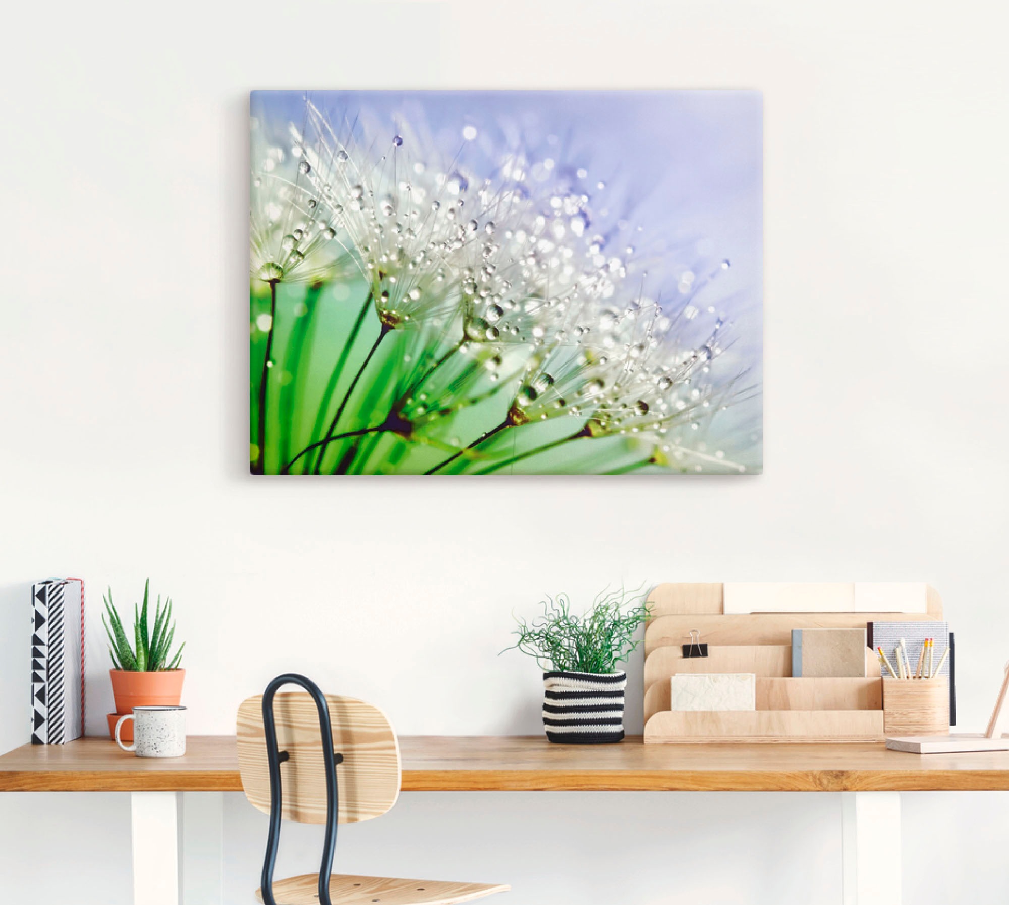 Artland Wandbild "Glitzernde Pusteblume III" Blumen 1 Stk. tlg. als Leinwan günstig online kaufen