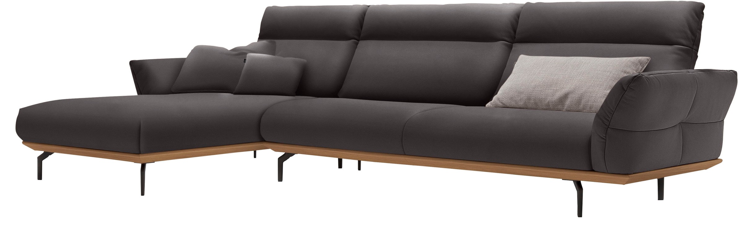 Creation BY ROLF BENZ Ecksofa "CR.460", Sockel in Eiche, Winkelfüße in Umbr günstig online kaufen