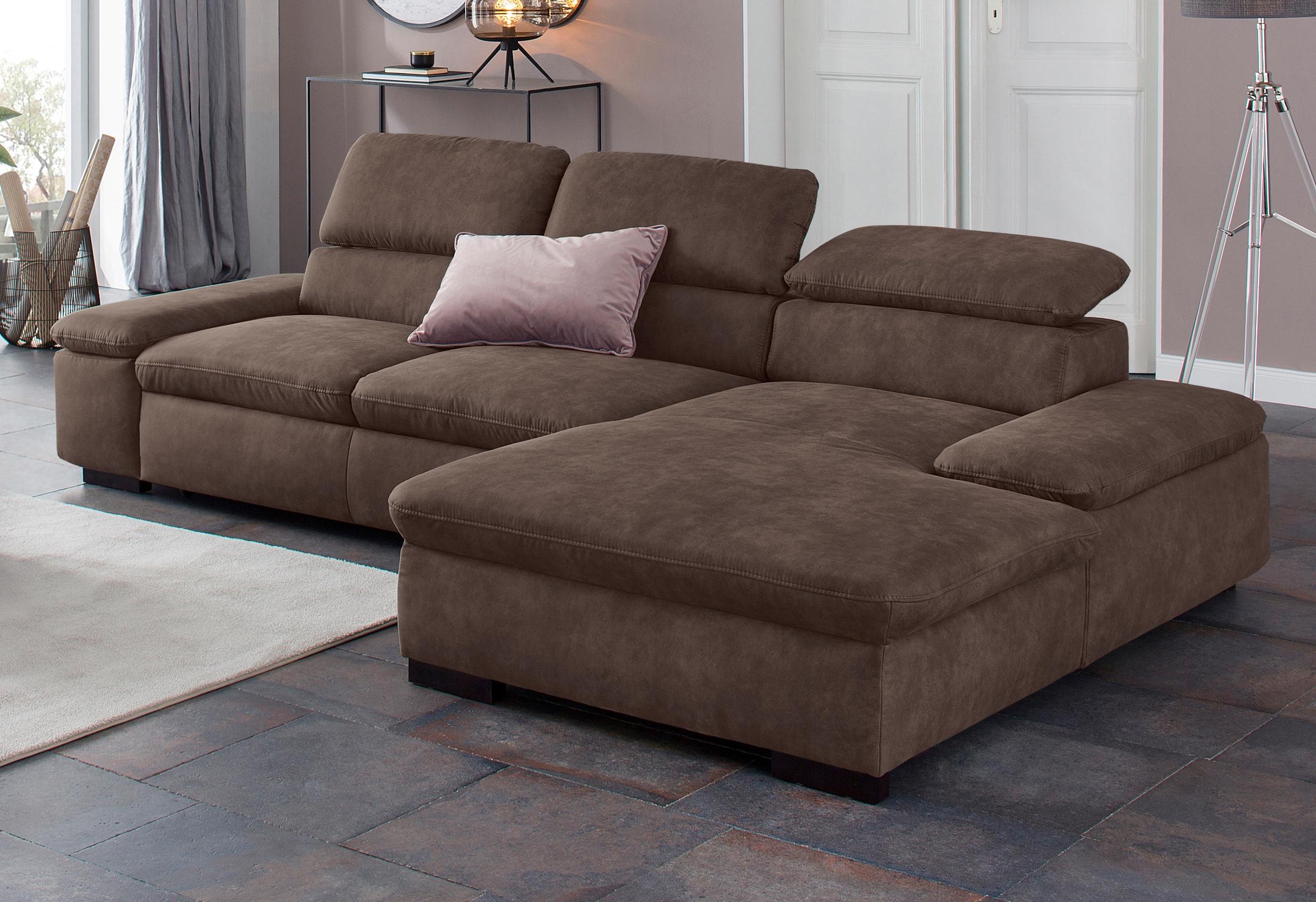 Home affaire Ecksofa "Alberto L-Form" mit Kopfteilverstellung, wahlweise mi günstig online kaufen