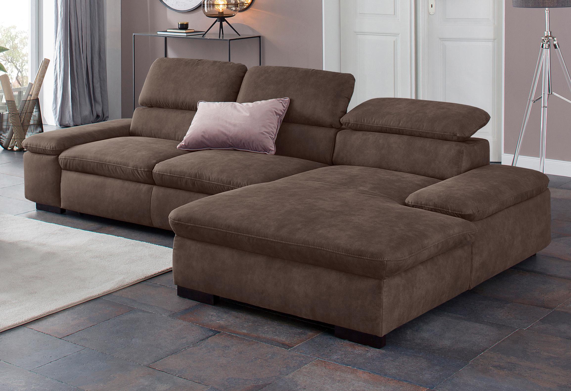 OTTO home Ecksofa "Alberto L-Form" mit Kopfteilverstellung, wahlweise mit Schlaffunktion