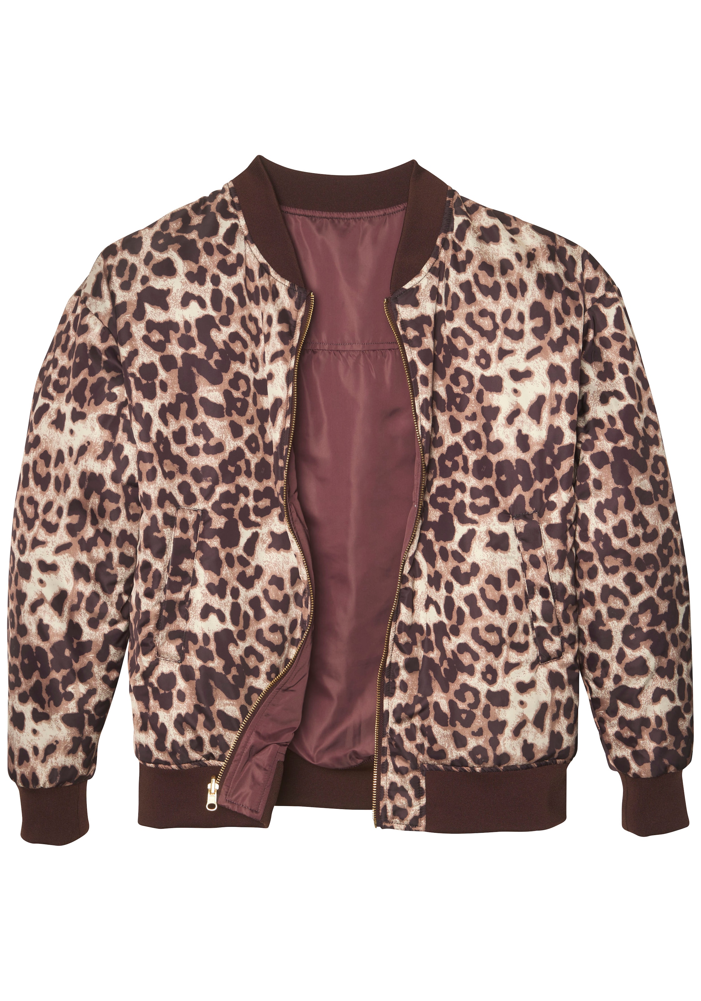 Buffalo Wendejacke, mit Uni/Leoprint, Bomberjacke, modisch