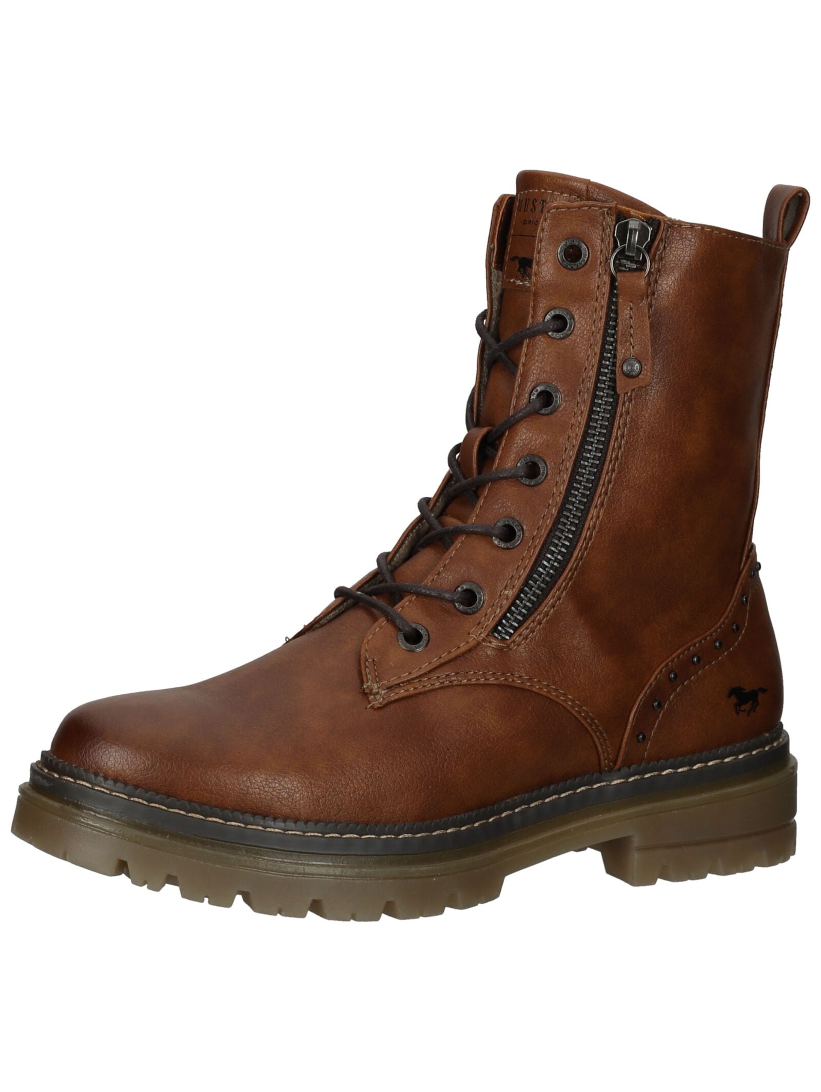 Mustang Shoes Schnürstiefelette "Mustang Shoes Stiefelette Lederimitat" günstig online kaufen