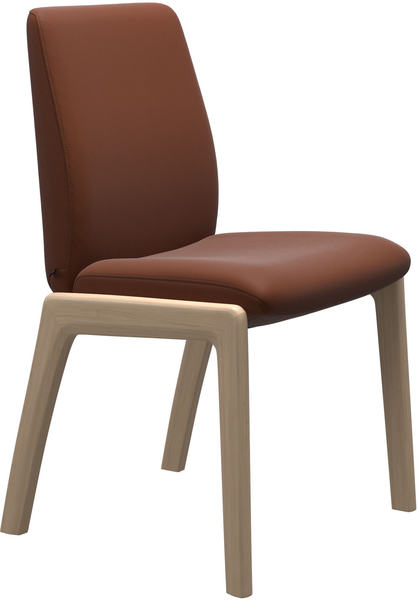 Polsterstuhl STRESSLESS "Laurel", braun (copper paloma, eiche natur), B:57cm H:92cm T:59cm, Leder PALOMA: PALOMA ist ein durchgefärbtes Semianilin-Möbelleder mit natürlicher Narbung., Stühle, Polsterstuhl, Low Back, Größe L, mit abgerundeten Beinen in Eic 2