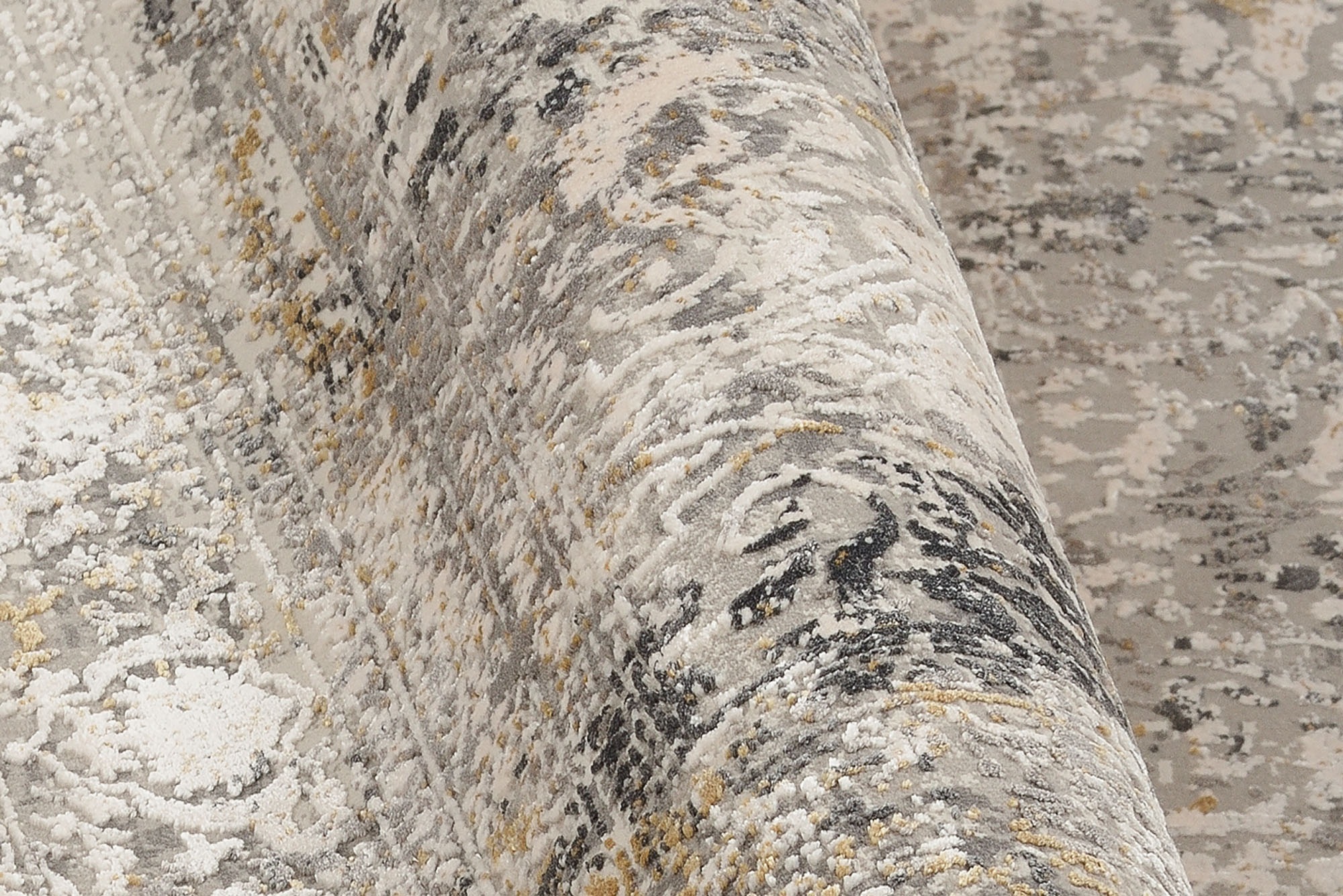 OCI DIE TEPPICHMARKE Teppich »BESTSELLER CAVA«, rechteckig, 8 mm Höhe, Glanz Viskose, mit Fransen, Hoch Tief Struktur, Vintage, Wohnzimmer