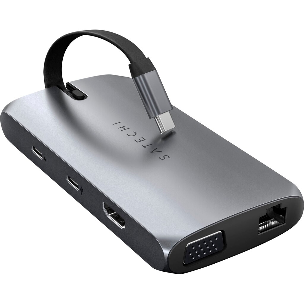Satechi USB-Adapter »USB-C On-the-Go Multiport Adapter«, USB-C zu HDMI-VGA-USB Typ A-USB Typ C-RJ-45 (Ethernet)-MicroSD-Card-SD-Card
