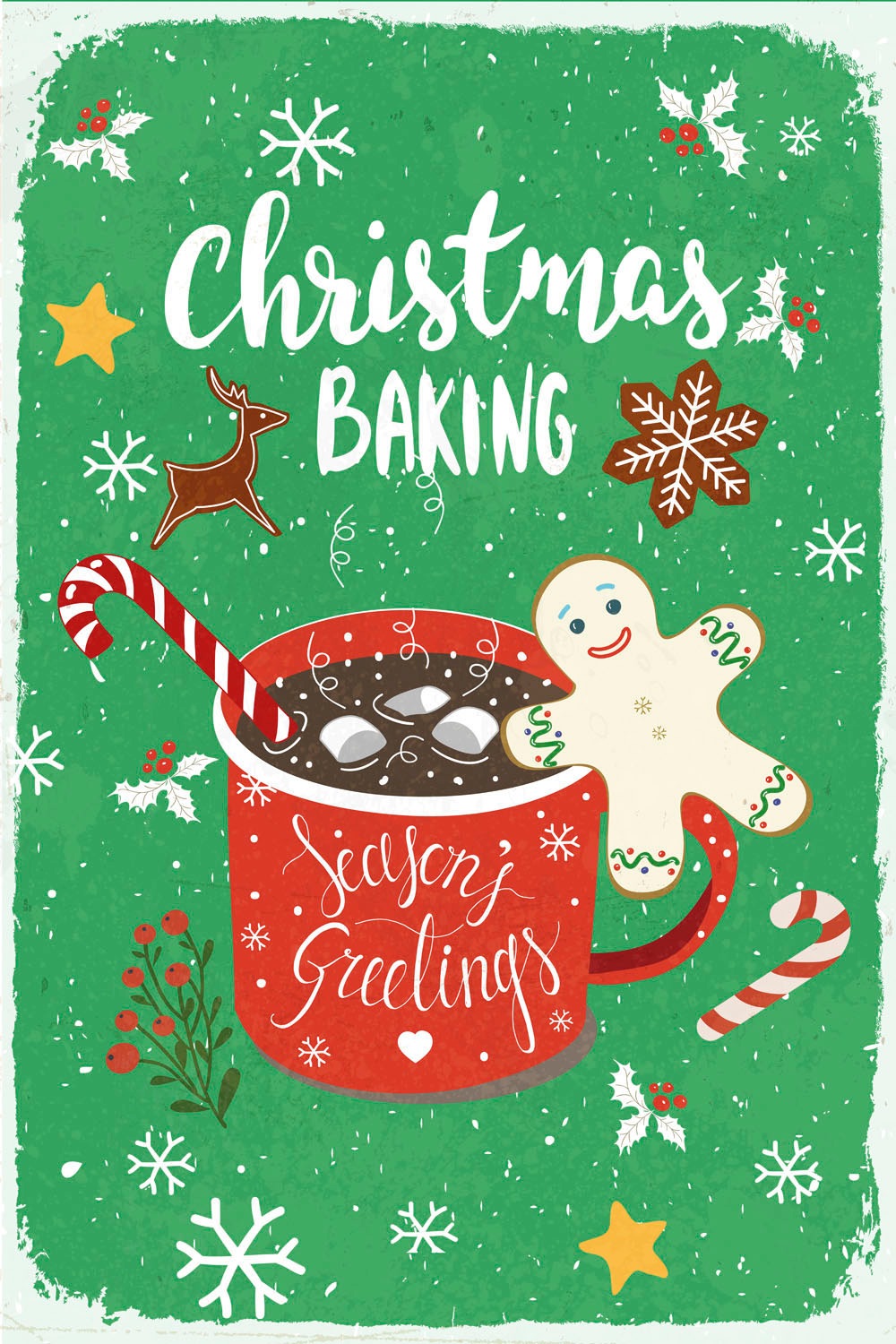 queence Metallbild "Christmas Baking", Schriftzüge-Schriftzug-Weihnachten, günstig online kaufen