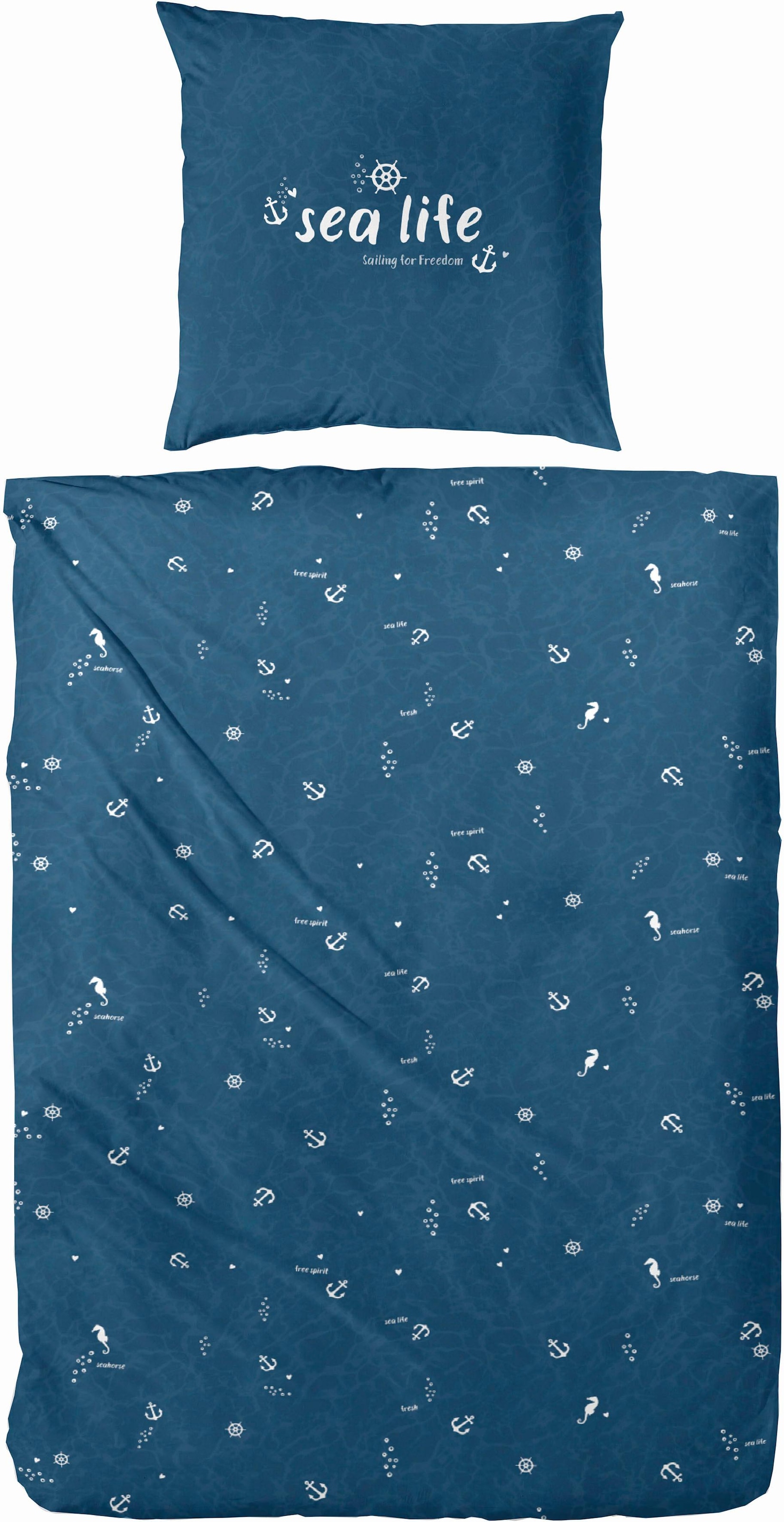 Primera Bettwäsche "Sealife" 2 Stk. tlg. mit maritimen Motiven günstig online kaufen