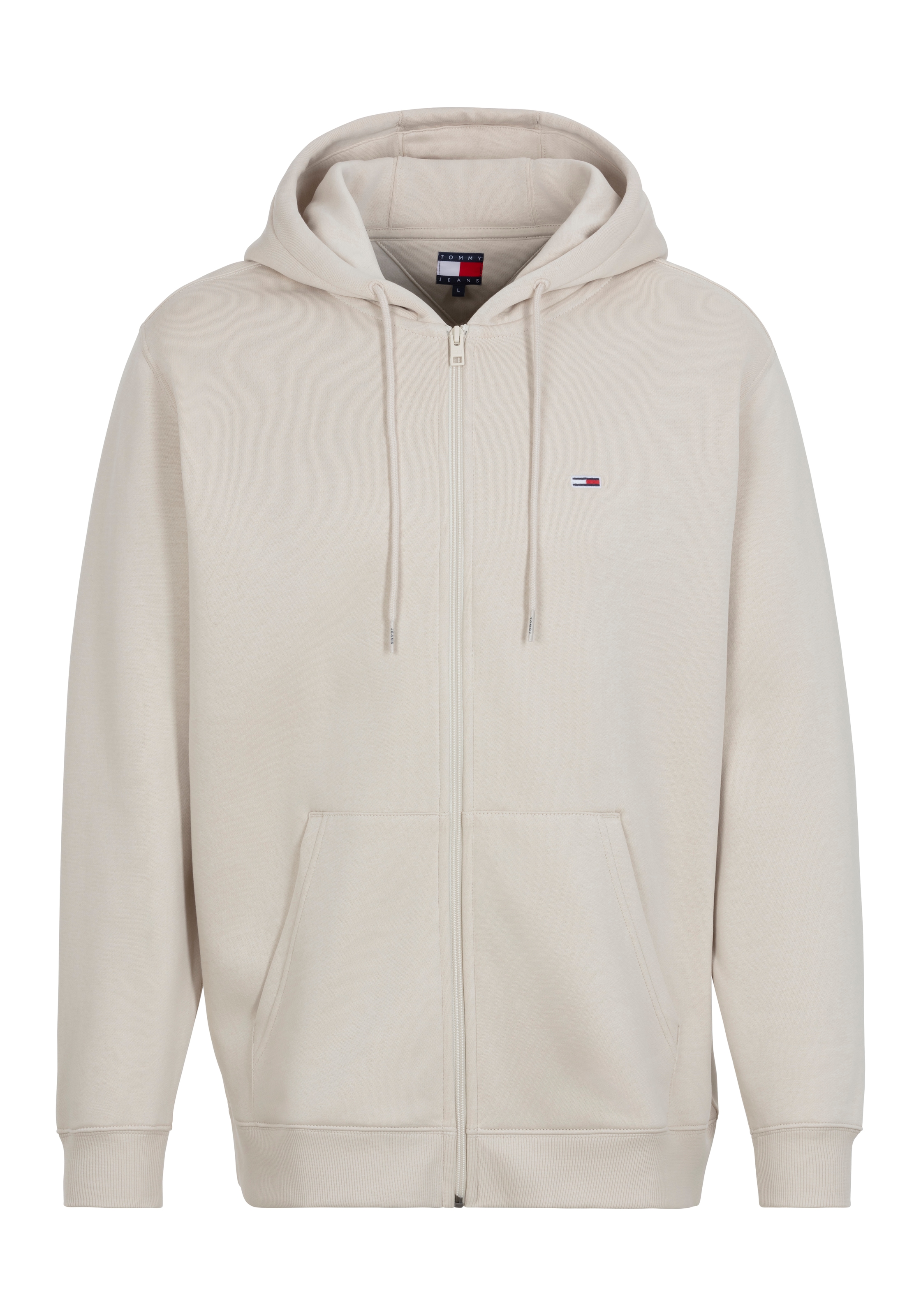 TOMMY JEANS Sweatshirt »TJM REG S FLAG ZIP FLEECE THRU«, mit bestickten Markenlogo auf Brusthöhe