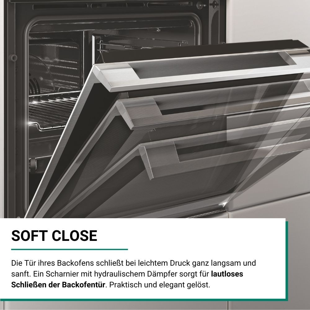 BAUKNECHT Pyrolyse Backofen  »BBI4S8PM1SK«, mit 1-fach-Teleskopauszug, Pyrolyse-Selbstreinigung, AirFry-Funktion, Pizzafunktion, 1-fach-Teleskopauszug, Gentle Steam