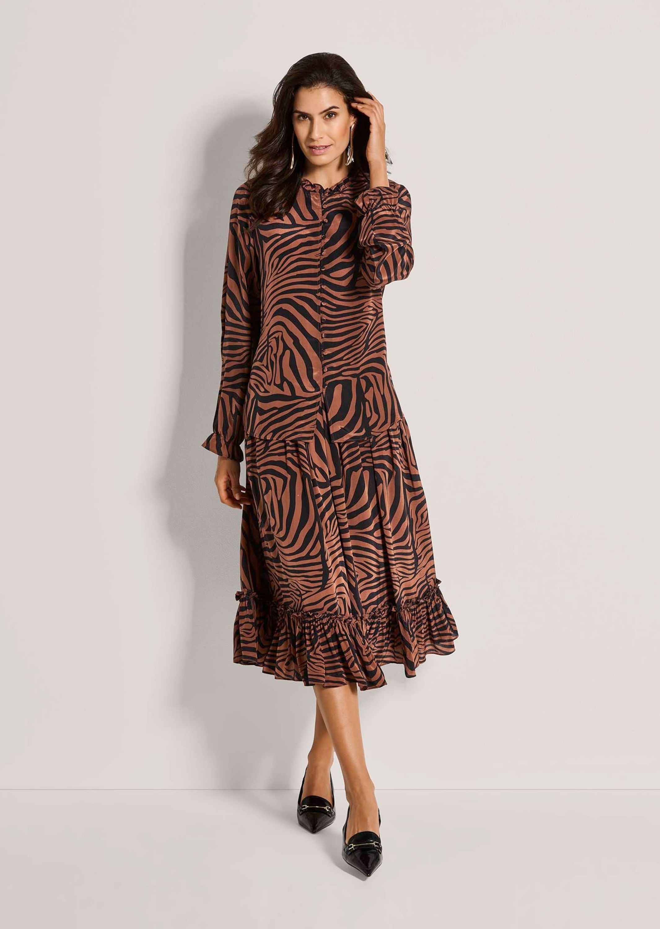 MADELEINE Langarmbluse »Chiffonbluse Viskosebluse mit Zebramuster«