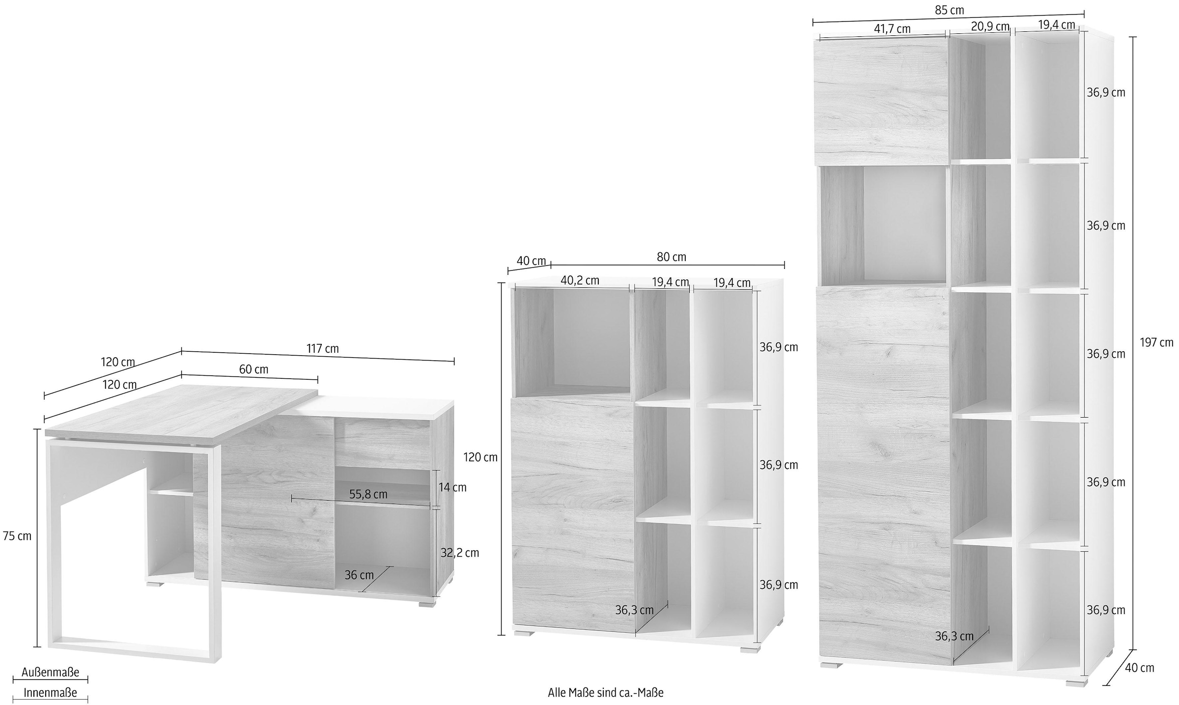 GERMANIA Büro-Set »GW-Lioni«, (Set, 3 tlg.)