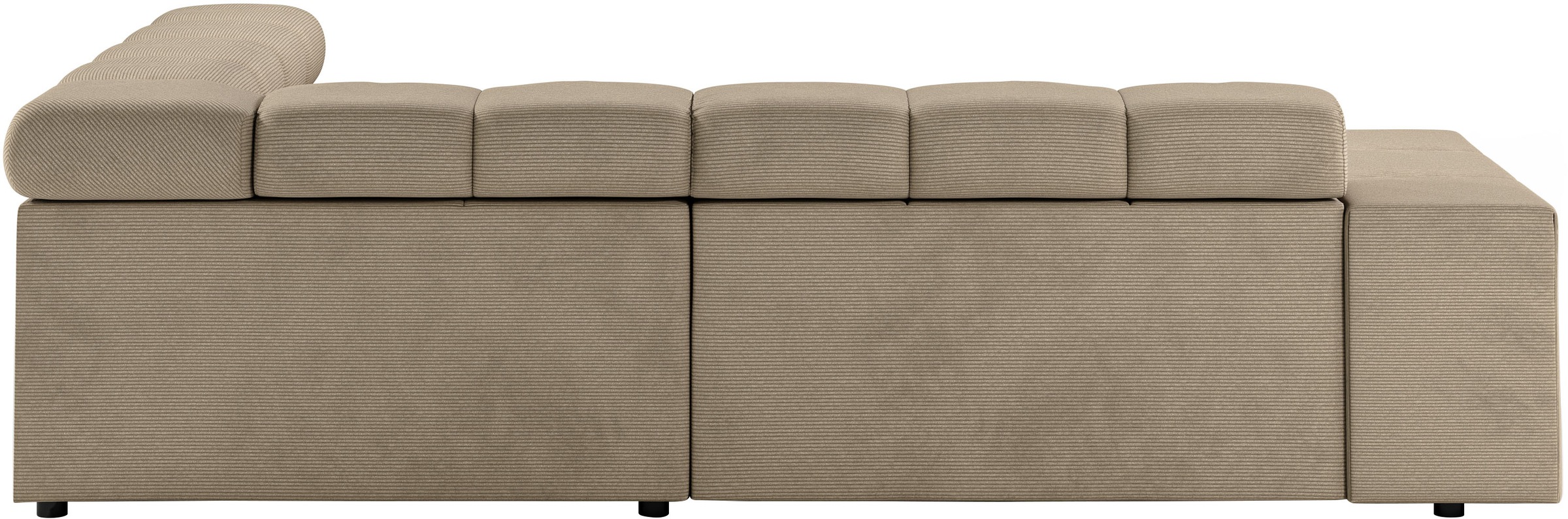 INOSIGN Ecksofa »Ancona, incl. Kopfteilverstellung + 3 Zierkissen, L-Form, bequem«, wahlweise motorische Sitztiefenverstellung, B/T(H: 249/215/70 cm